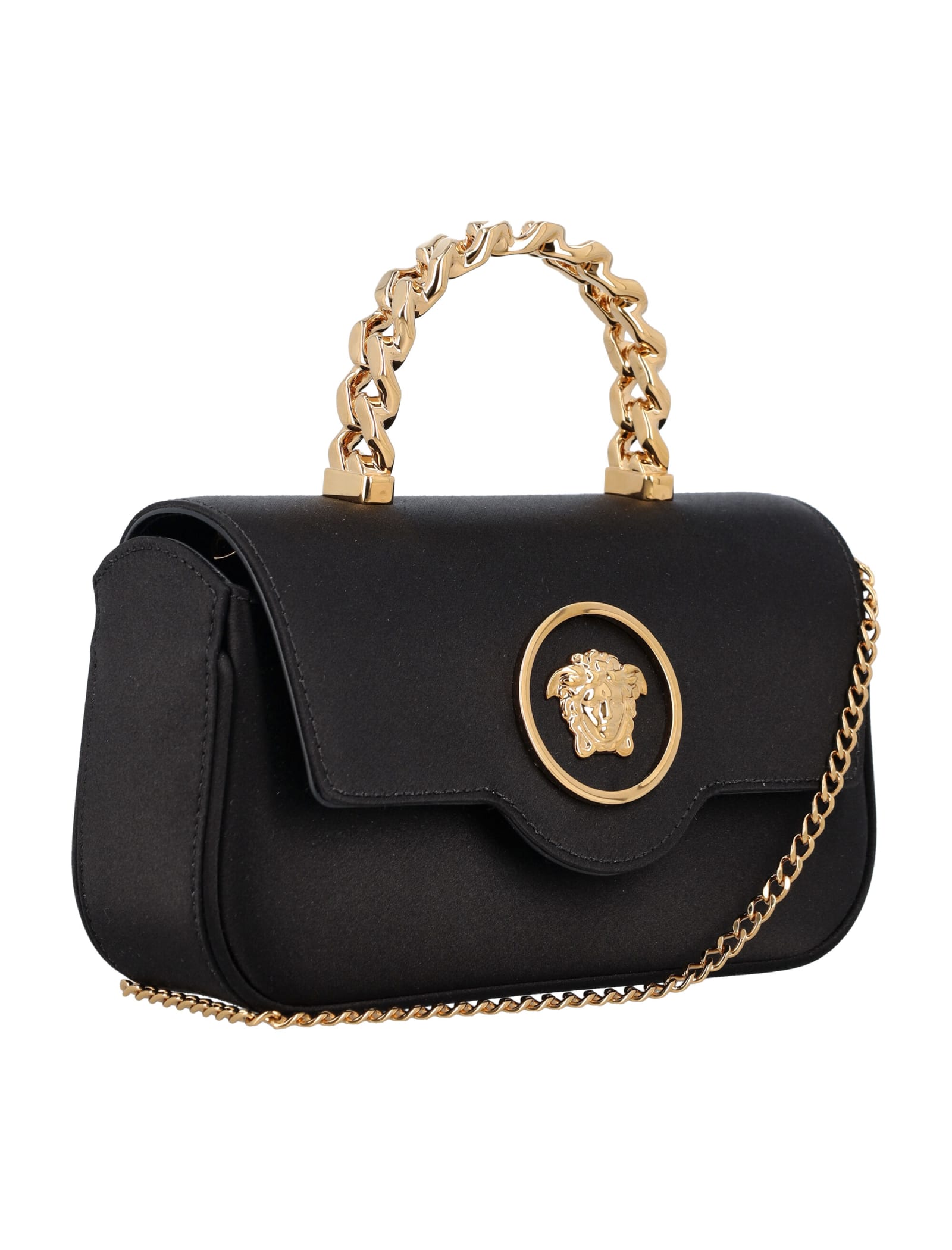 Shop Versace Horizontal Mini Top Handle In Black