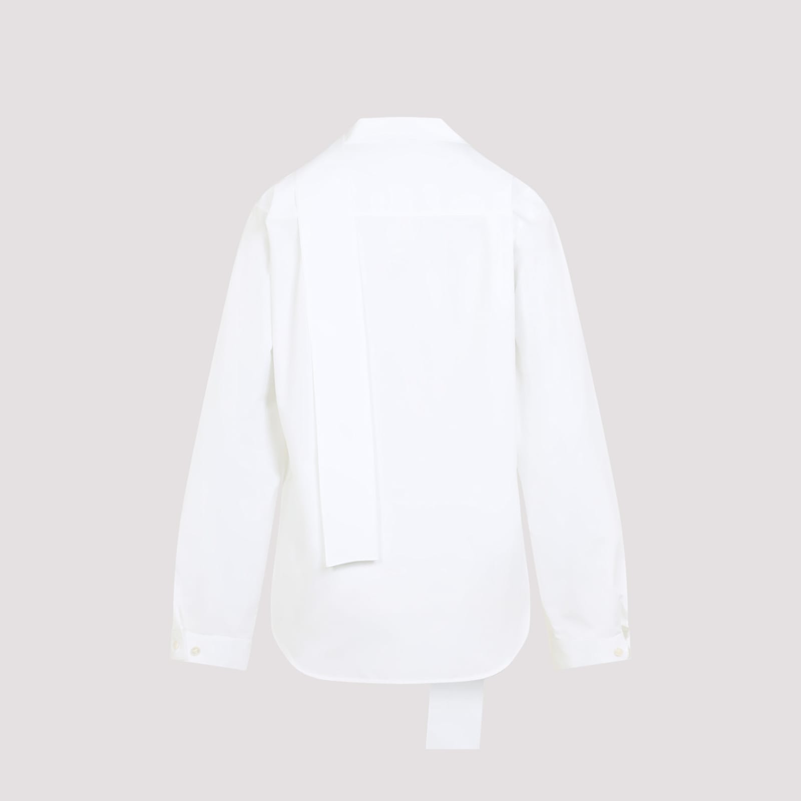Alaïa Elegant Cotton Scarf Blouse For Women In Blanc