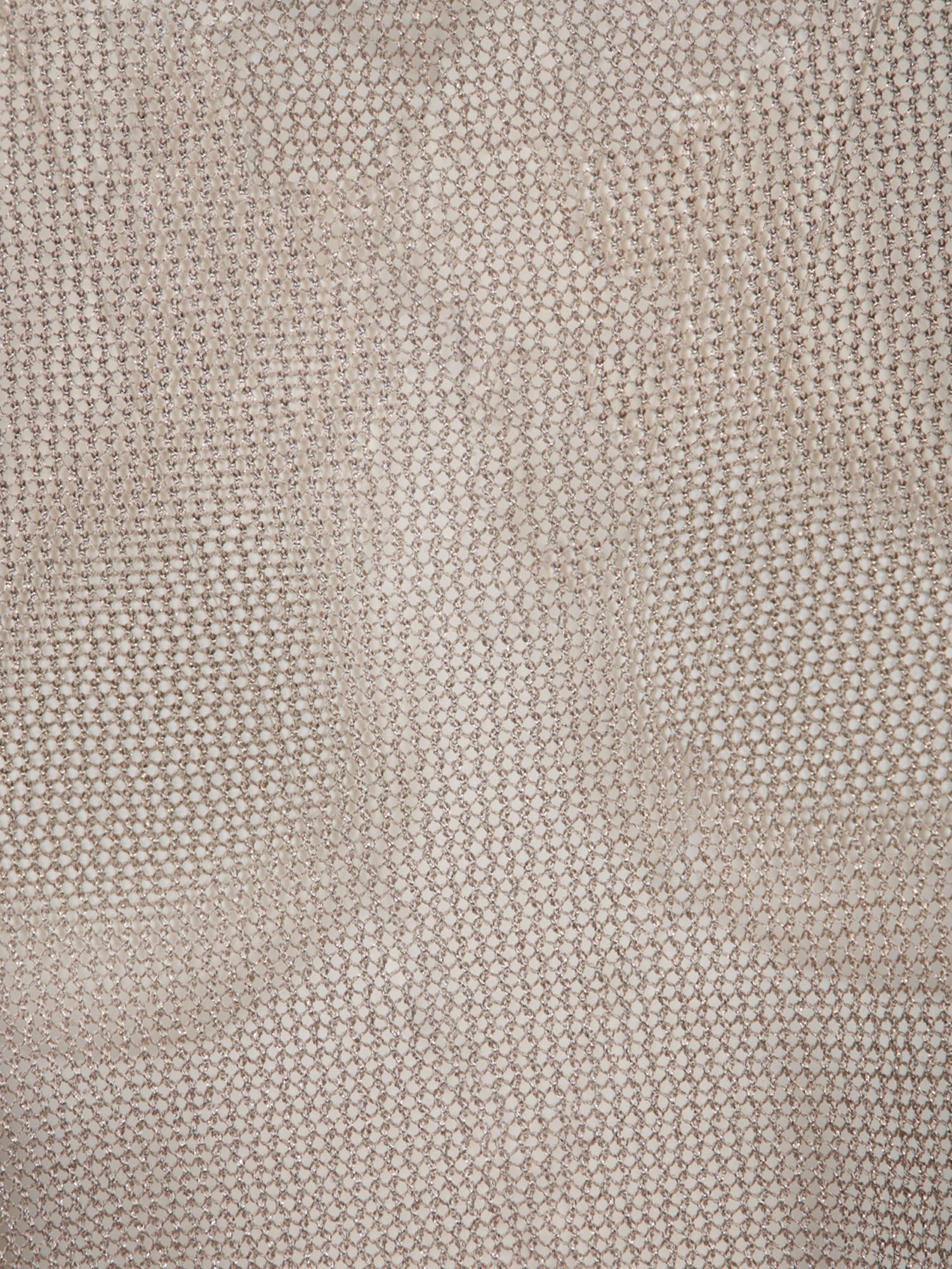 Herno Knit Pullover Sweater With Shiny Lurex Fabric In Beige