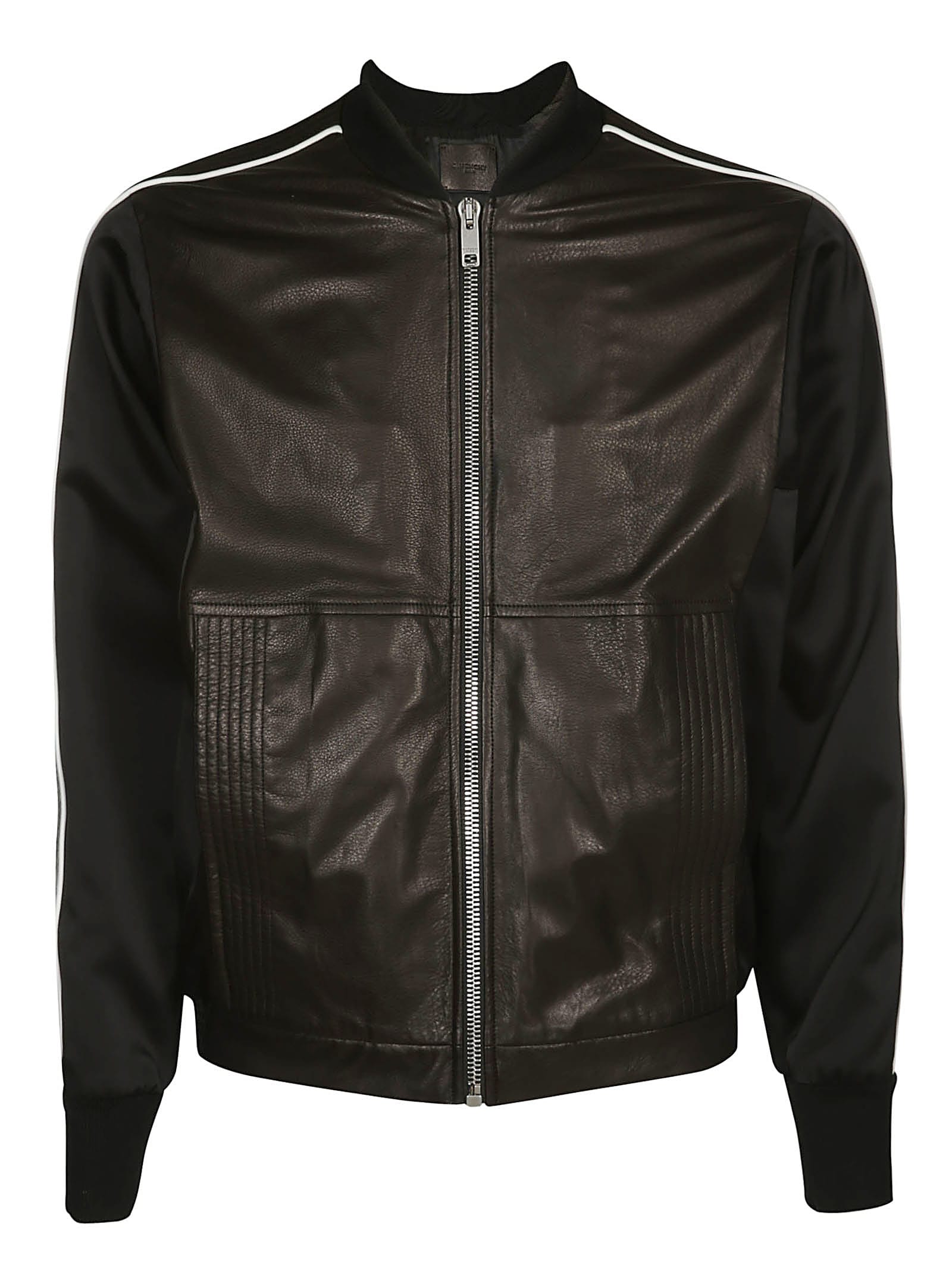 Givenchy Logo Leather Jacket In Black