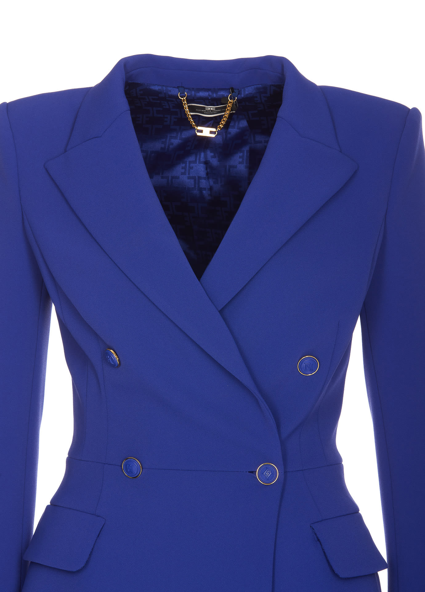 Shop Elisabetta Franchi Jacket In Blu