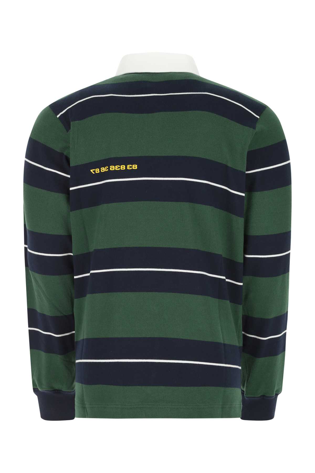Vtmnts Embroidered Cotton Polo Shirt In Greenstripes