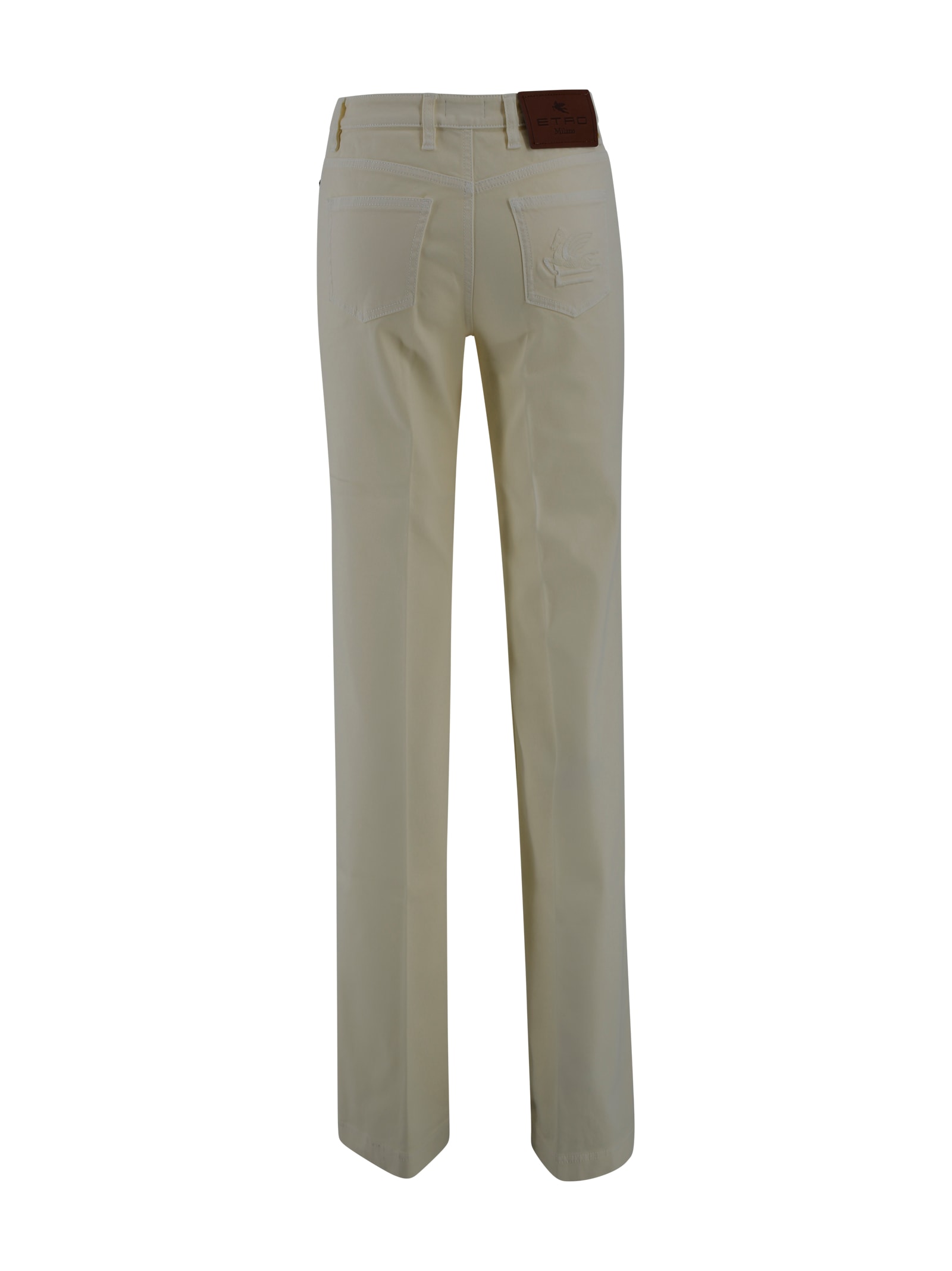 Etro Embroidered-detail Five-pocket Design Jeans In Green