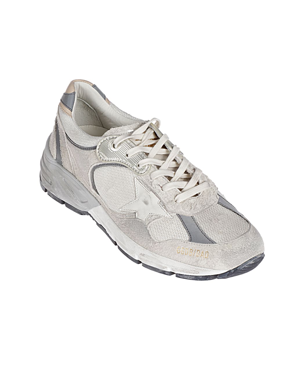 Shop Golden Goose Running Dad Net And Suede Upper Leather Star And H In 80185