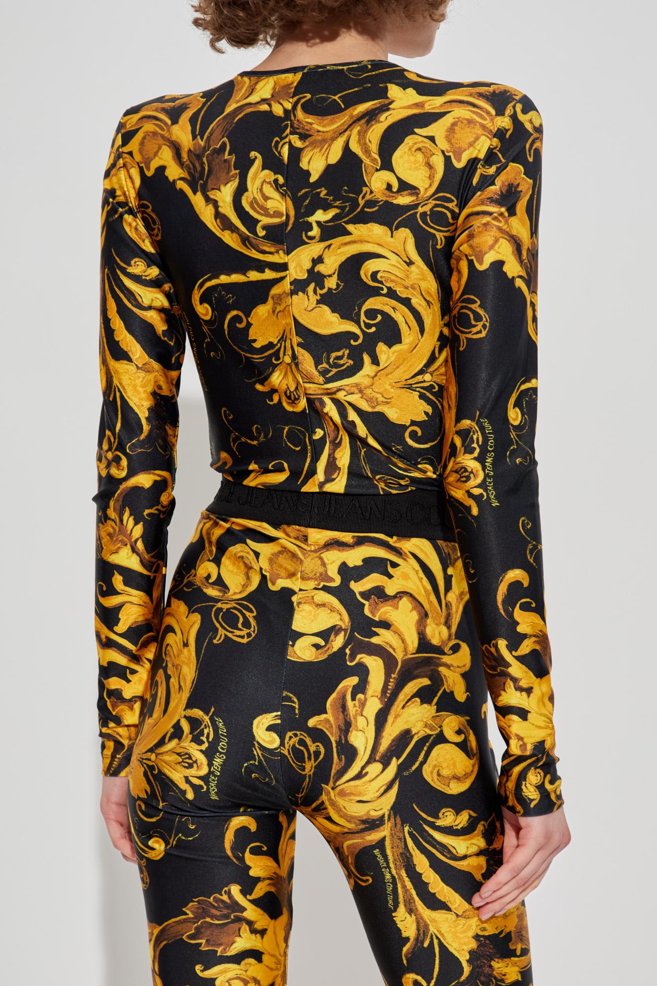 Versace Jeans Couture Bodysuit With Barocco Print In Multi