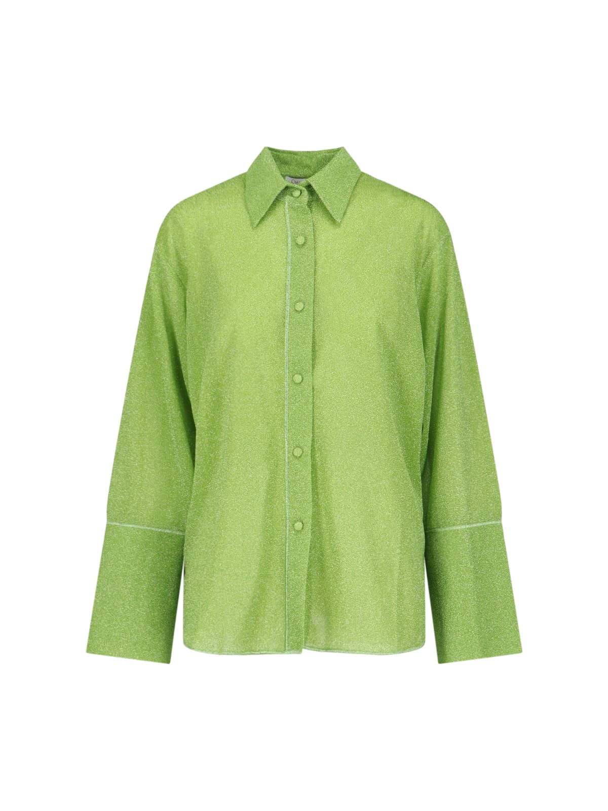 Shop Oseree Lumière Sleeves Shirt In Green