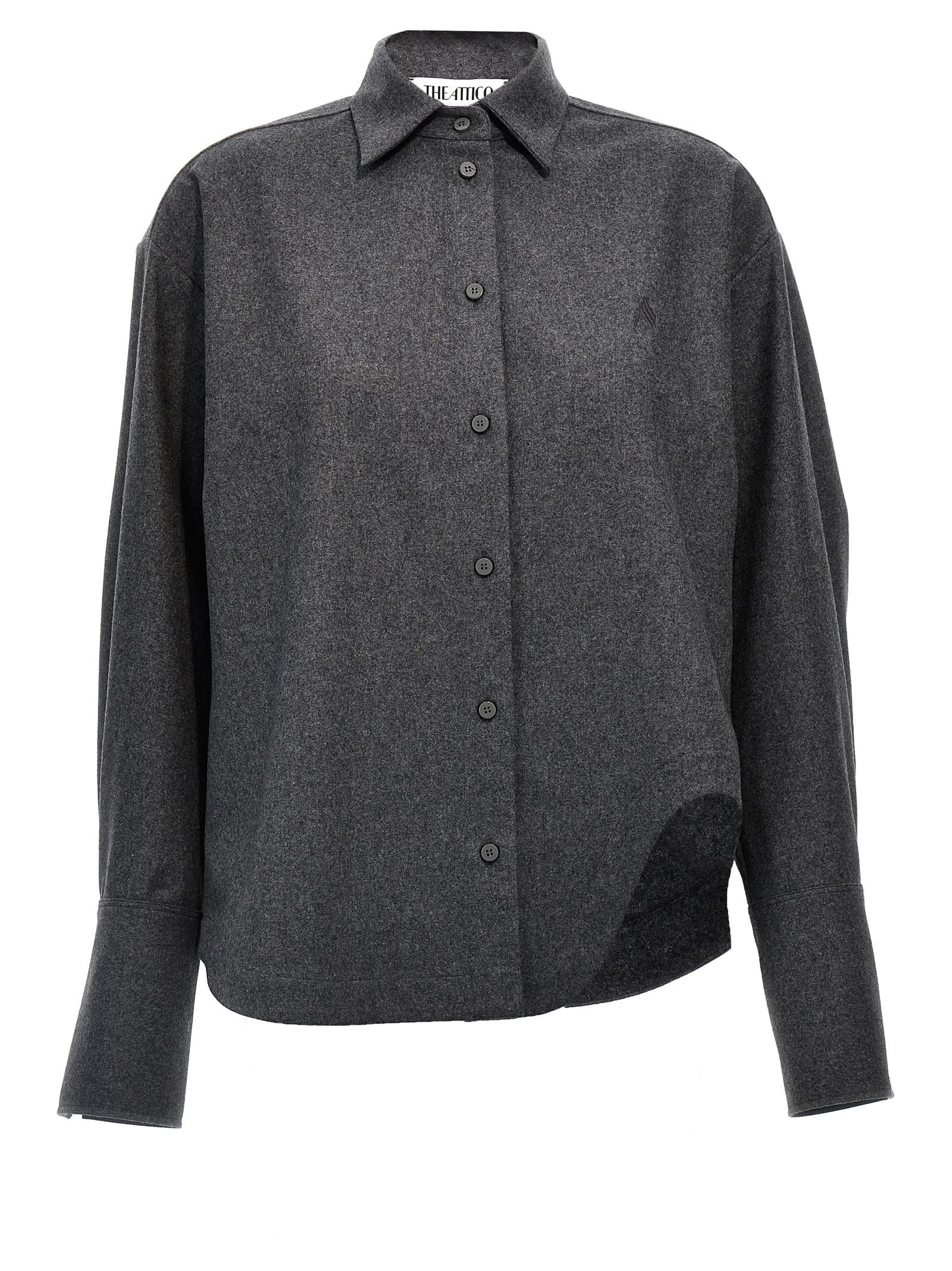 Shop Attico Eliza Shirt In Gray