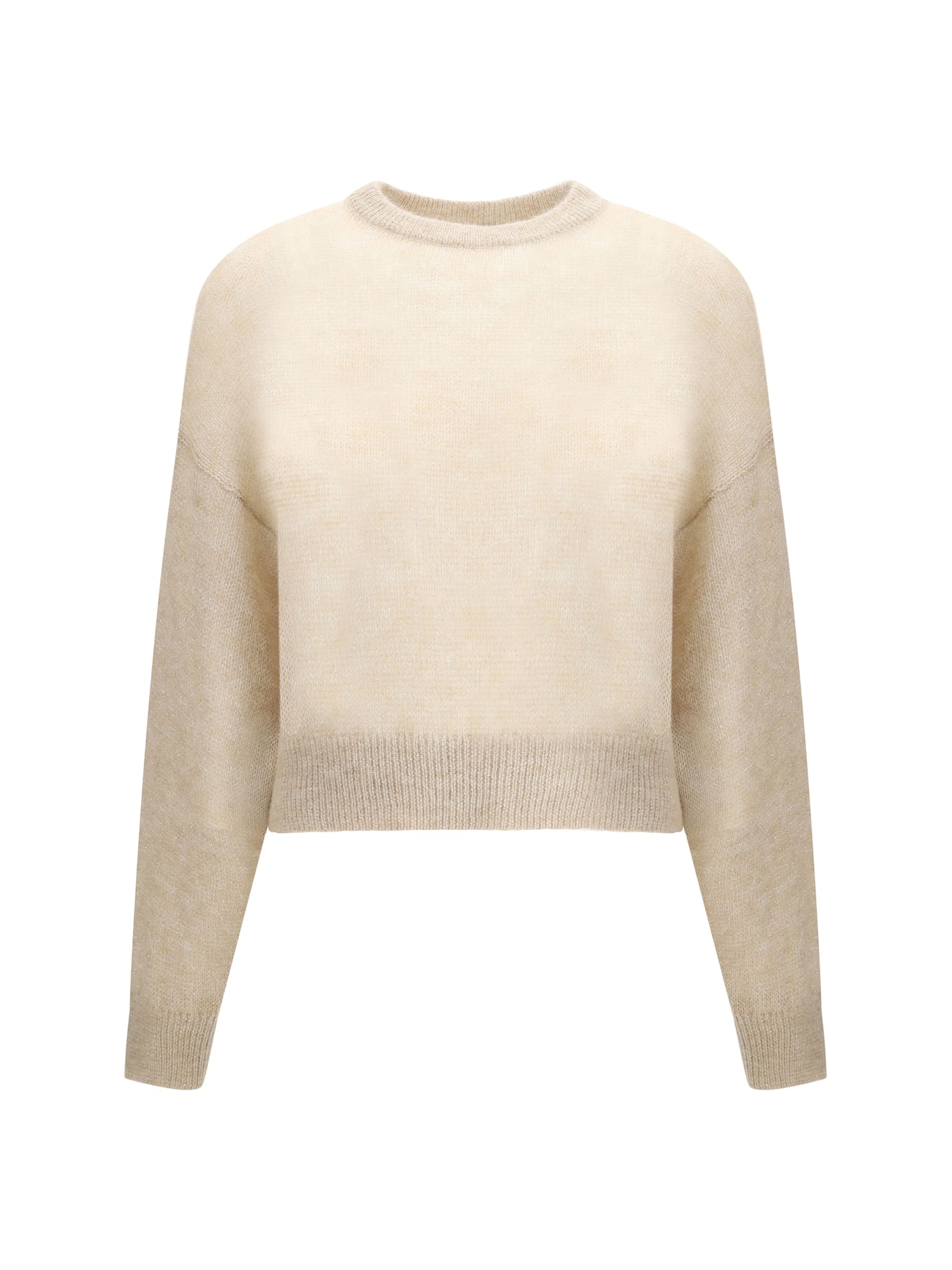 Brunello Cucinelli Wool Mohair Women's Sweater In Seashell Laminato