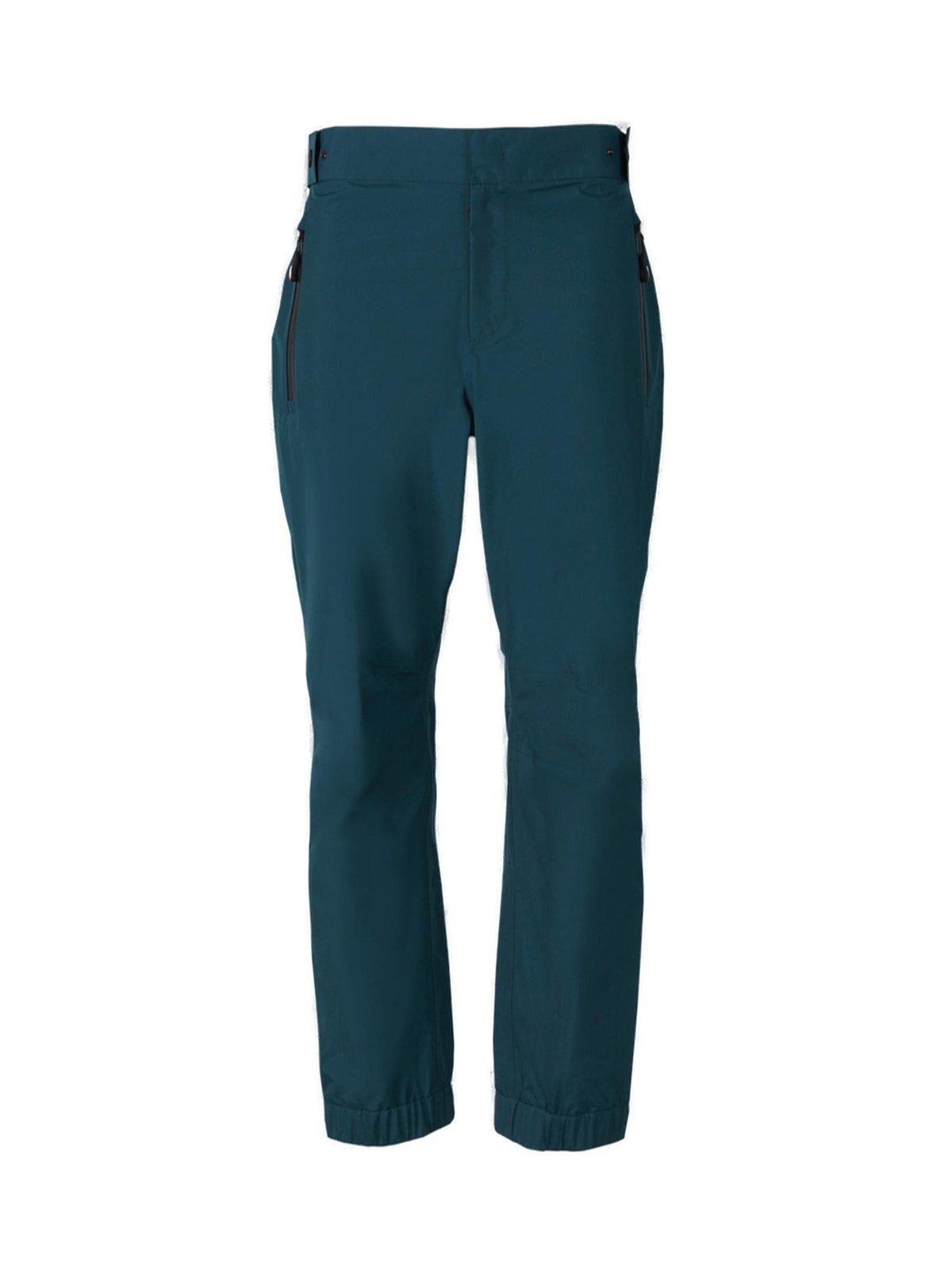 Moncler High-waisted Straight-leg Trousers In Green