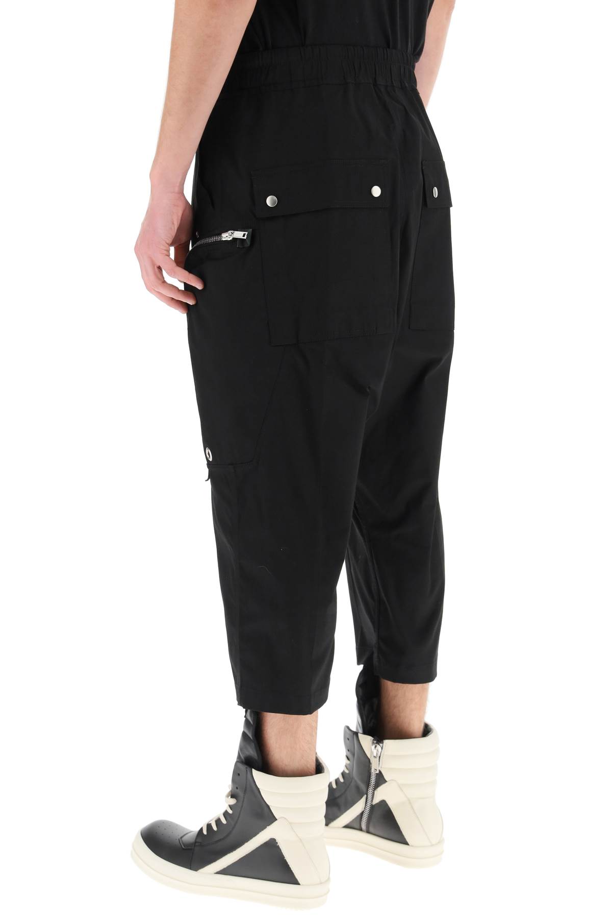 Rick Owens 'bauhaus Bela' Cropped Cargo Trousers In Organic Cotton