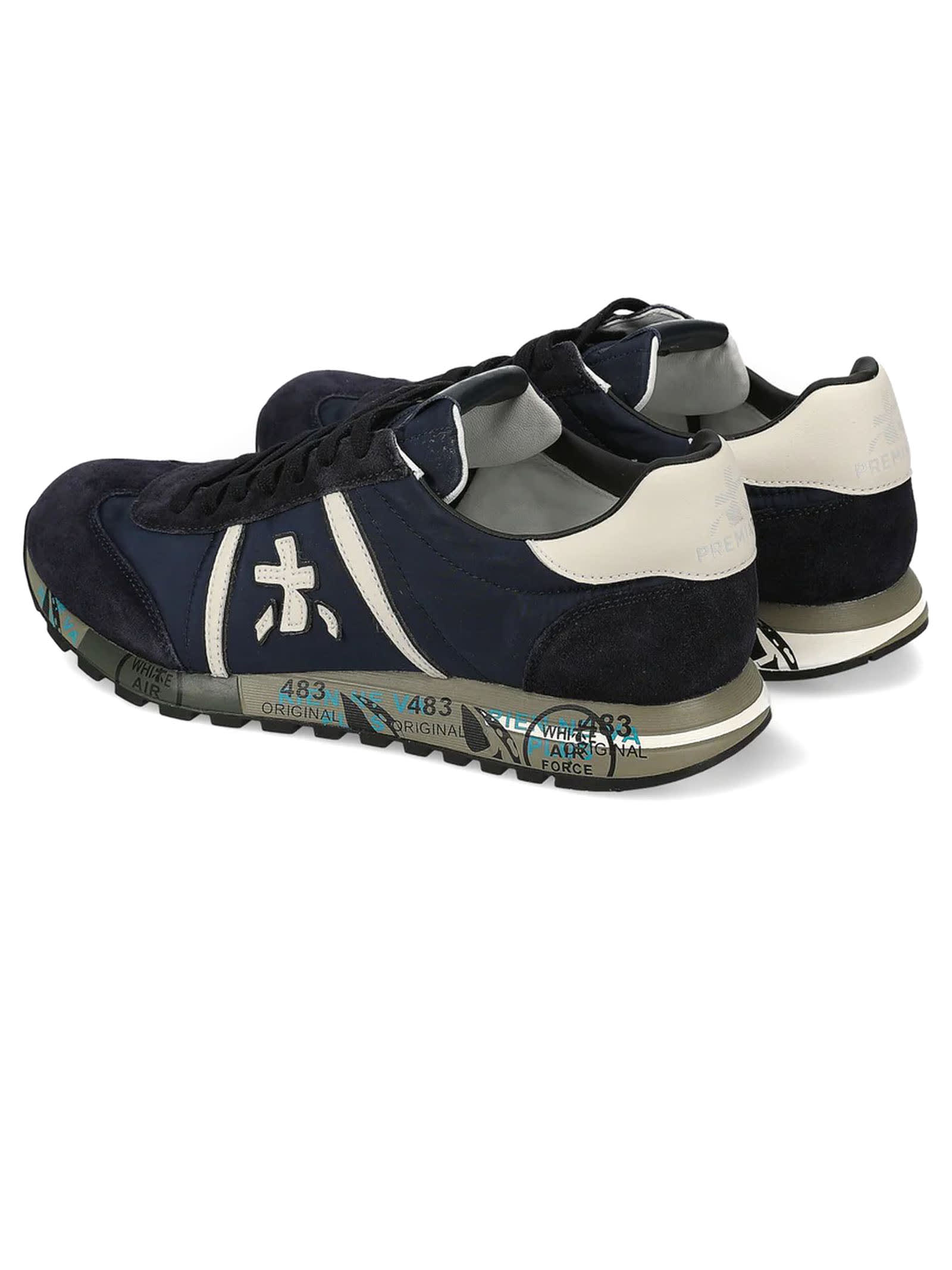 Shop Premiata Blue Lucy Low-top Sneakers