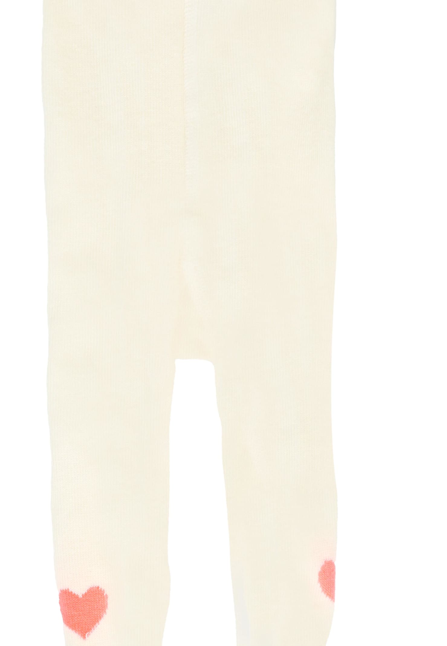 Billieblush Ivory Tights For Baby Girl With Hearts In White