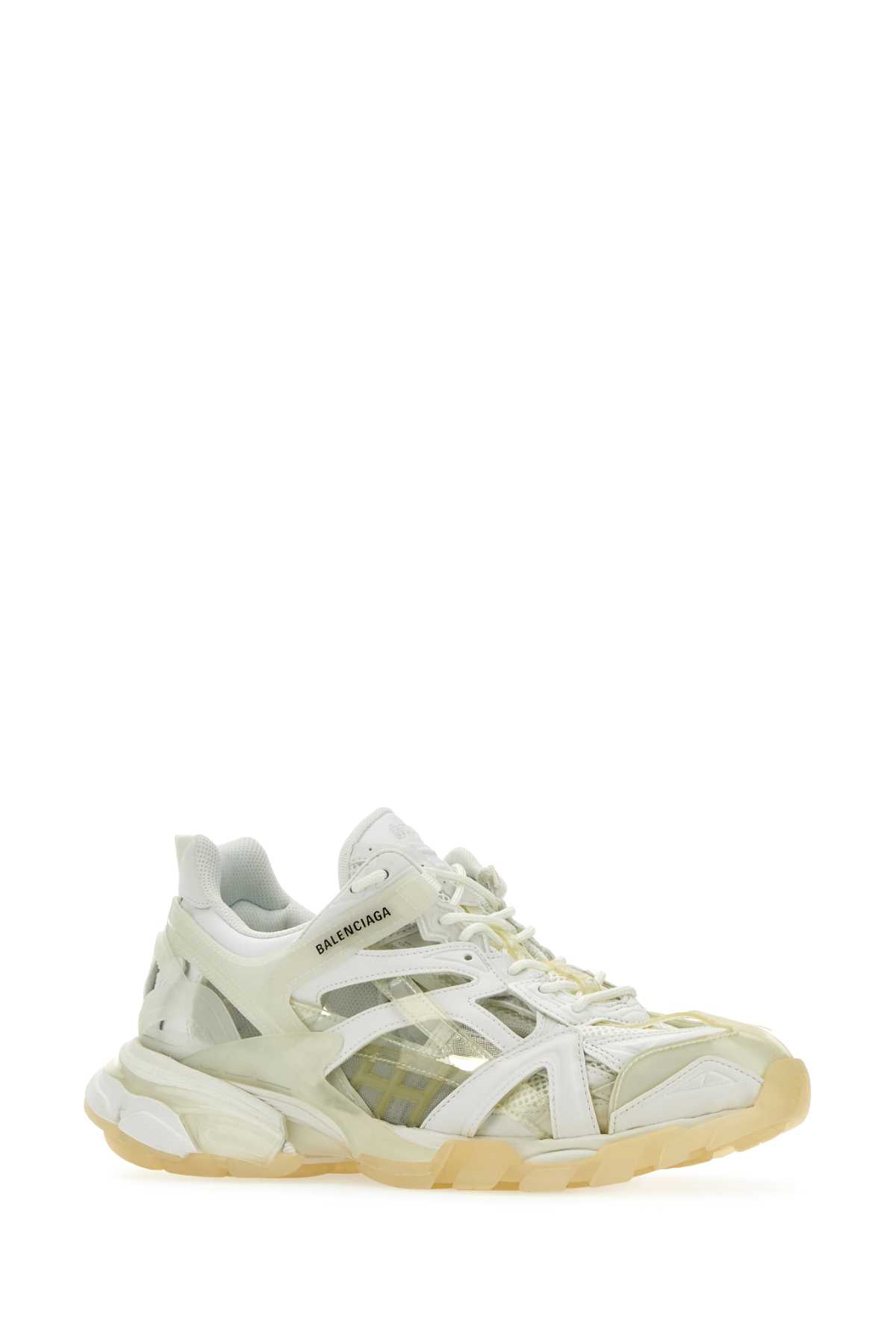 Shop Balenciaga Two-tone Mesh And Fabric Track.2 Sneakers In 9000