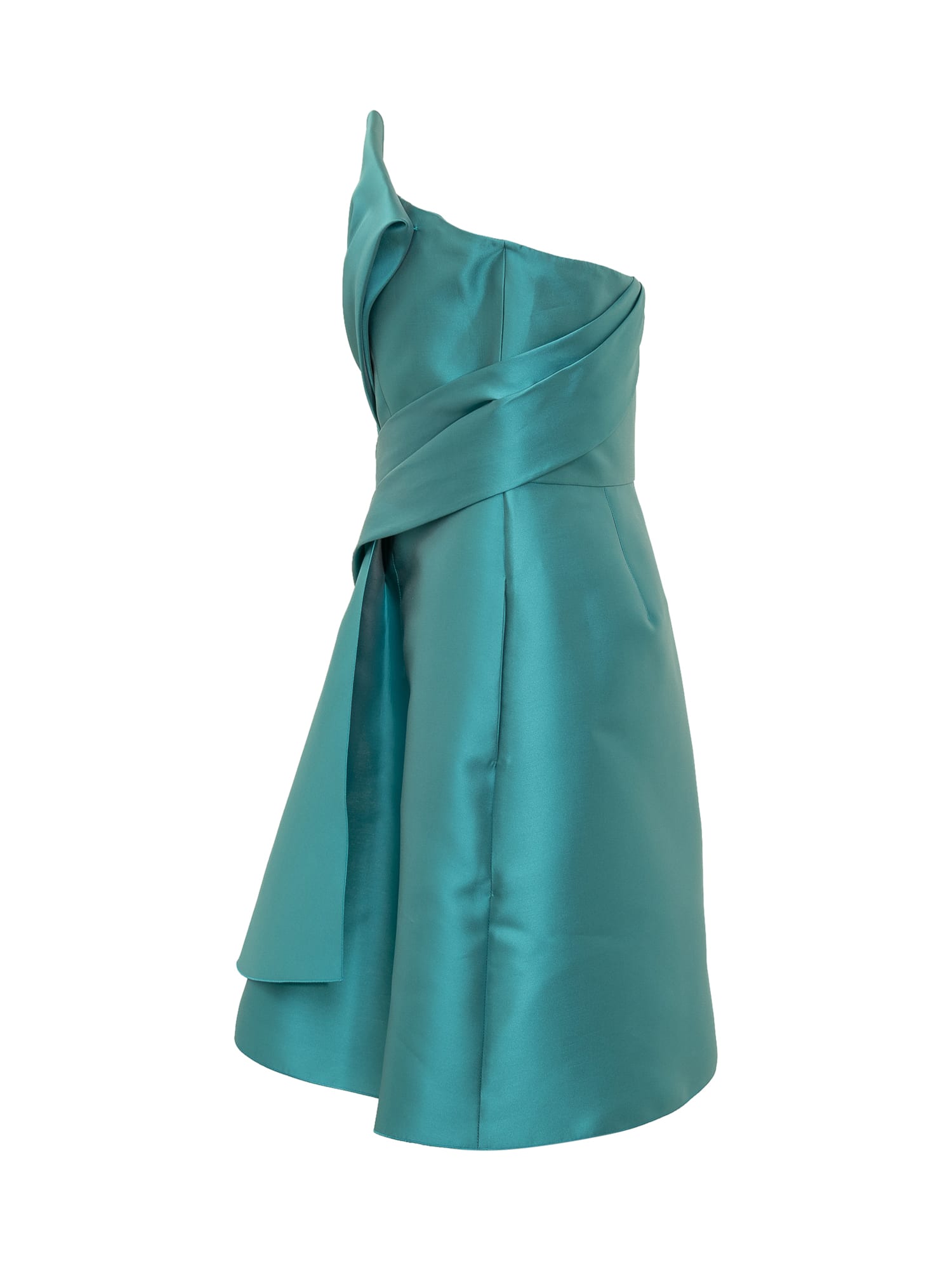 Shop Alberta Ferretti Mikado Dress In Blu