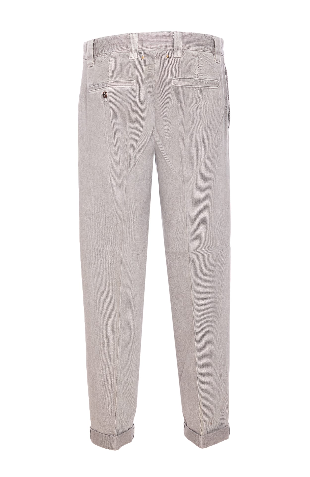 Golden Goose Trousers With Rolled Cuffs And Pockets In Gray