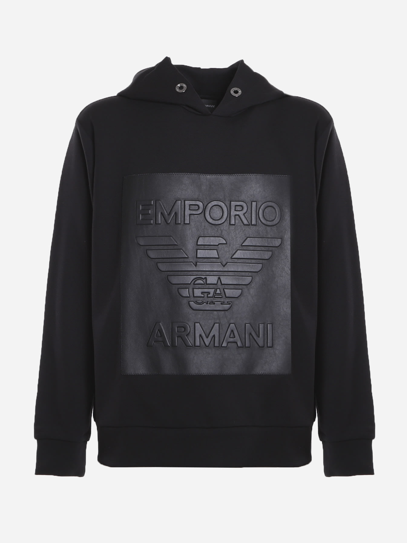 Emporio Armani Cotton Blend Sweatshirt With Rubber Effect Logo