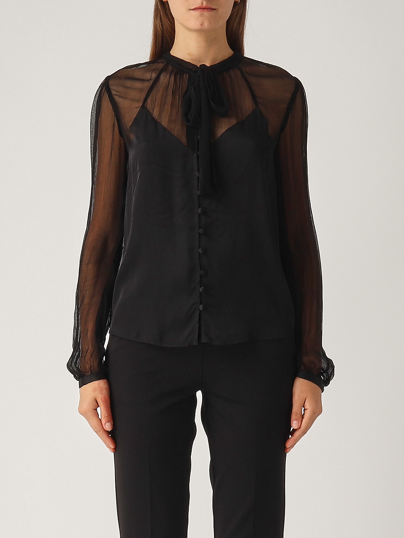 Shop Twinset Viscose Top-wear In Nero