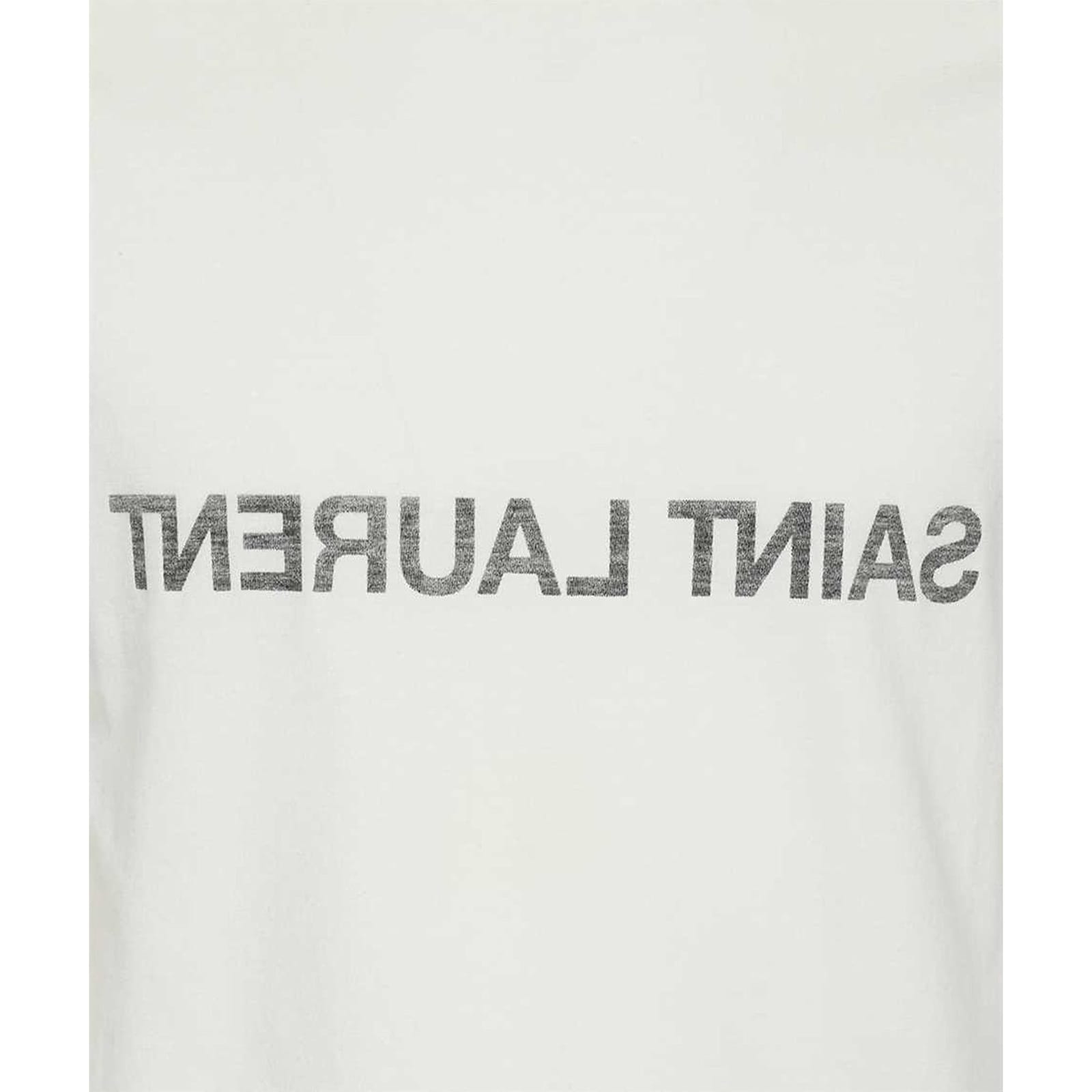 Shop Saint Laurent Cotton Logo T-shirt In White