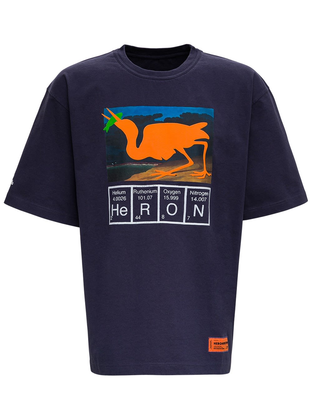 HERON PRESTON Blue Jersey T-shirt With Logo Print