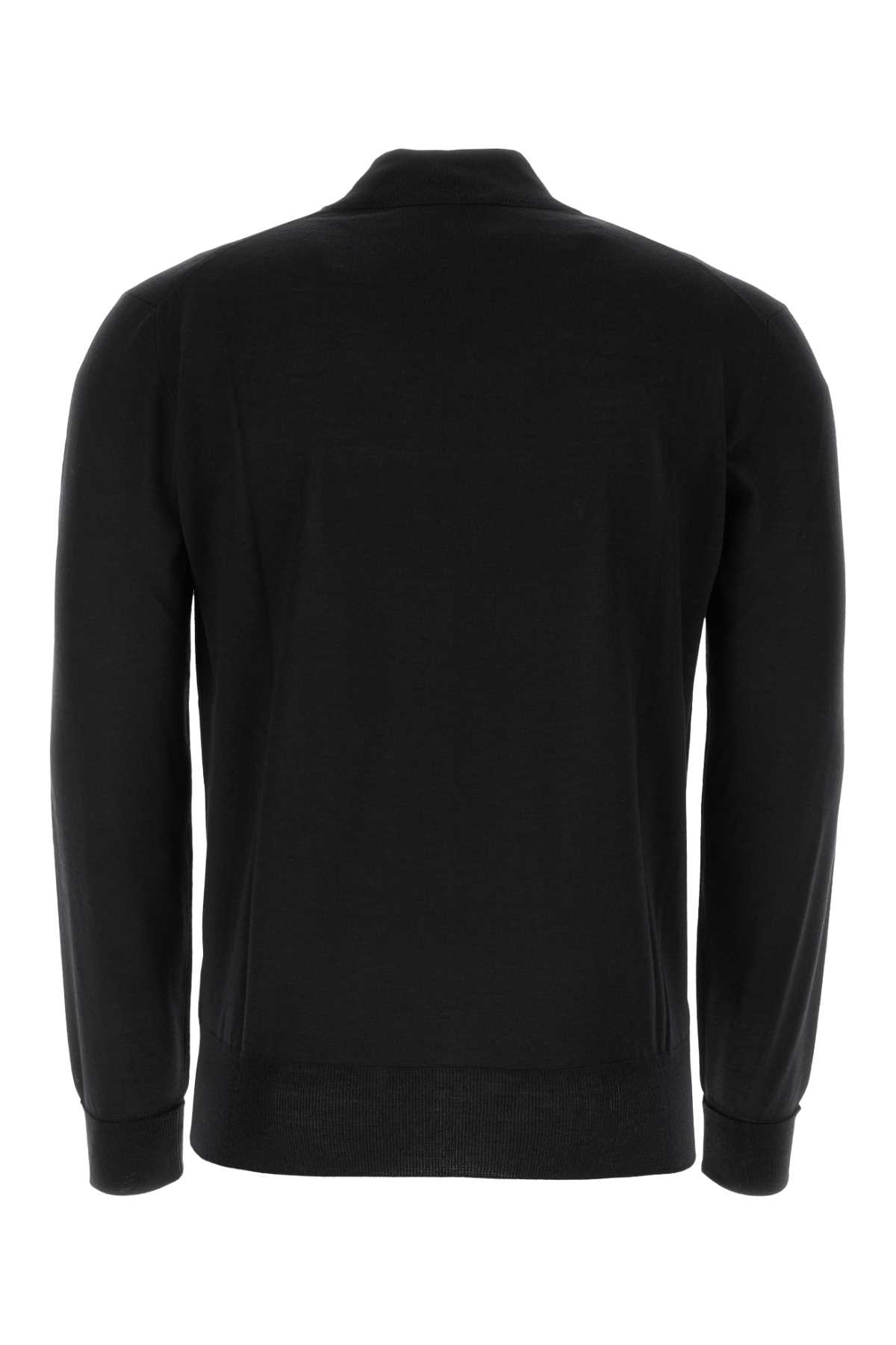 Pt01 Black Wool Sweater In 0990