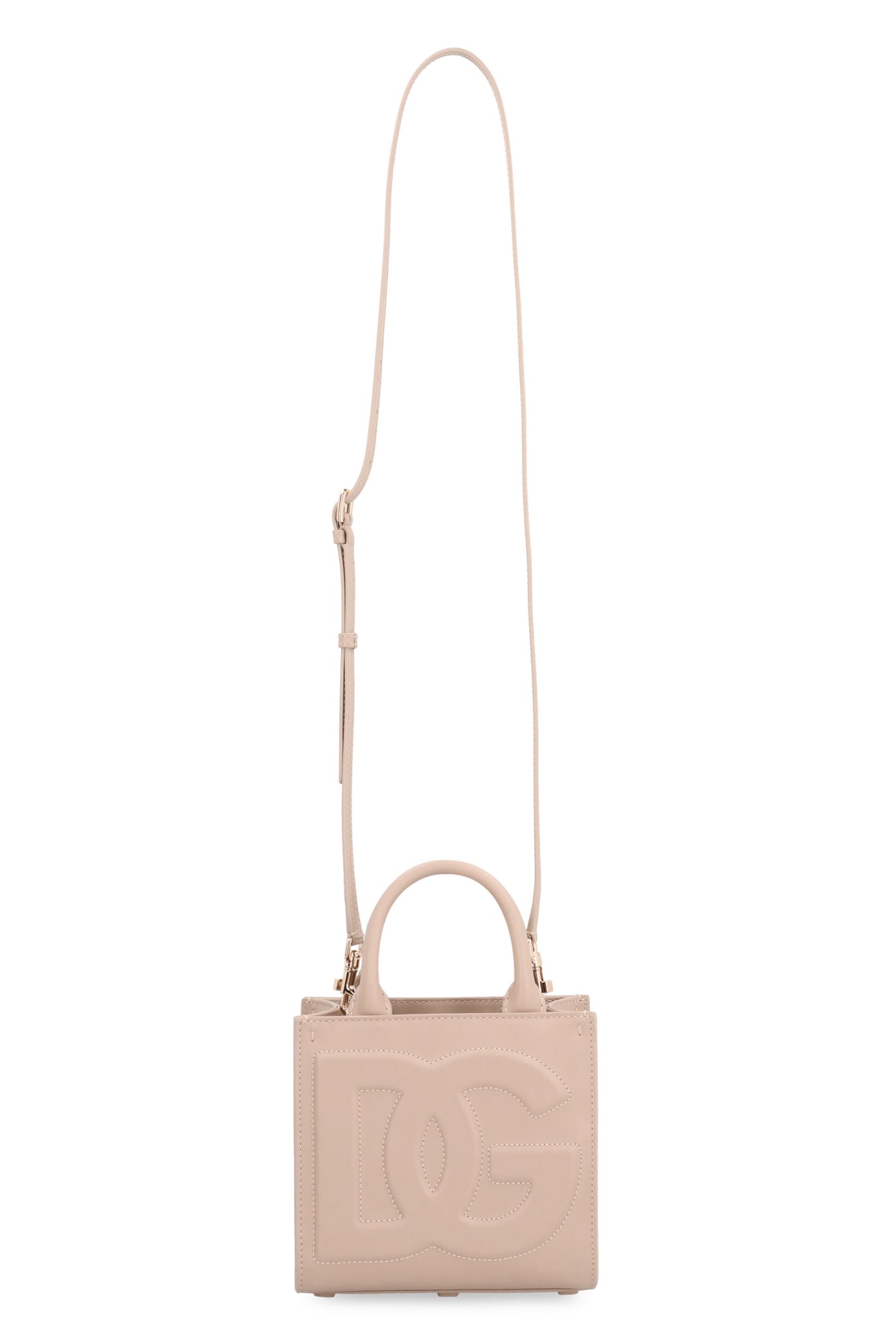 Shop Dolce & Gabbana Dg Daily Mini Leather Tote In Pale Pink