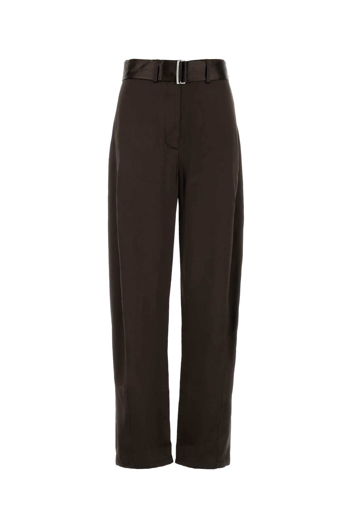 Brown Satin Wide-leg Pant