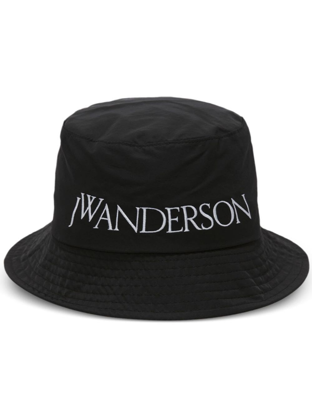 Shop Jw Anderson Logo Bucket Hat Nylon In Black