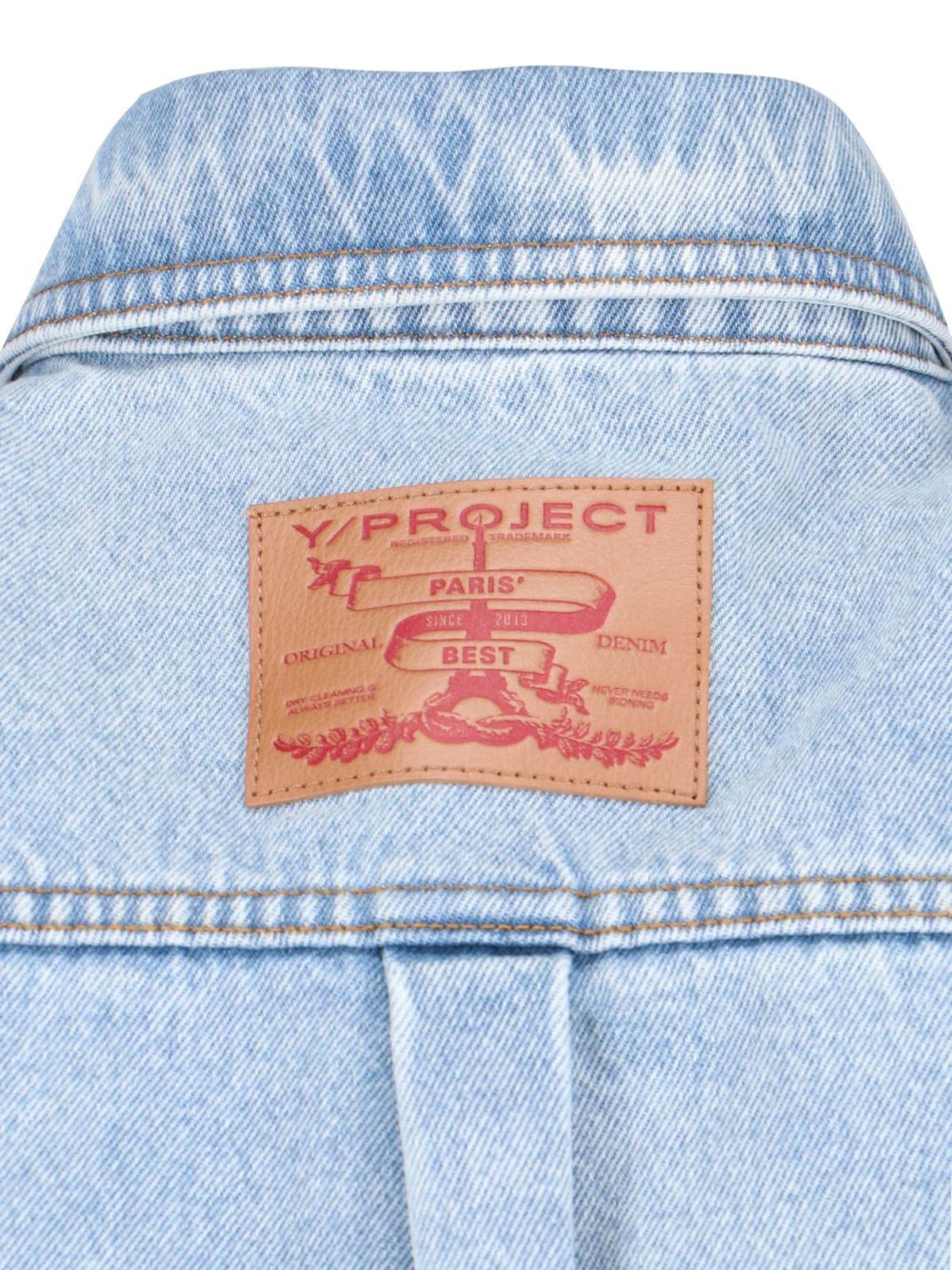 Shop Y/project Logo Shirt Jacket In Light Blue