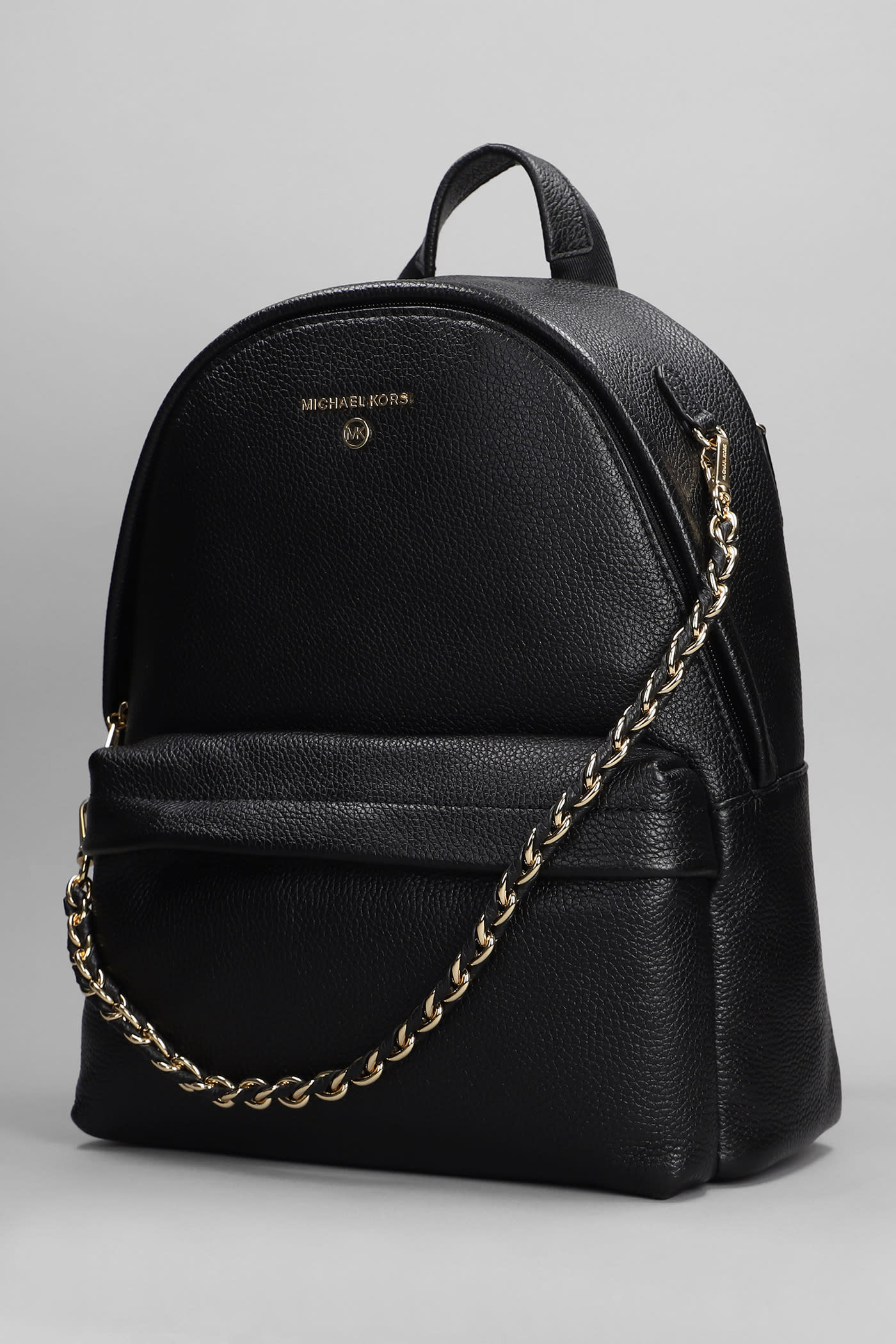 Shop Michael Kors Slater Backpack In Black Leather