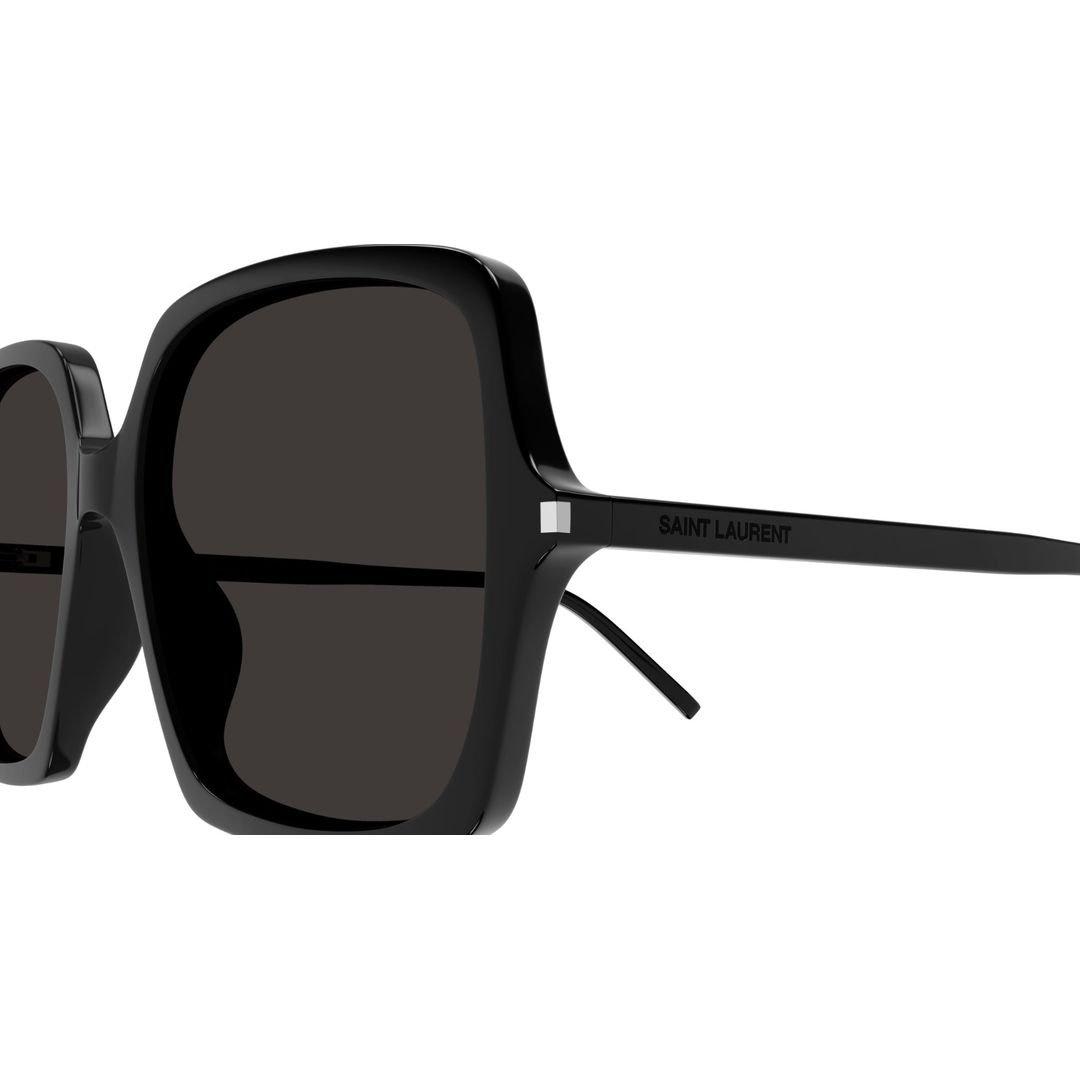 Shop Saint Laurent Square Frame Sunglasses Sunglasses In 001 Black Black Black