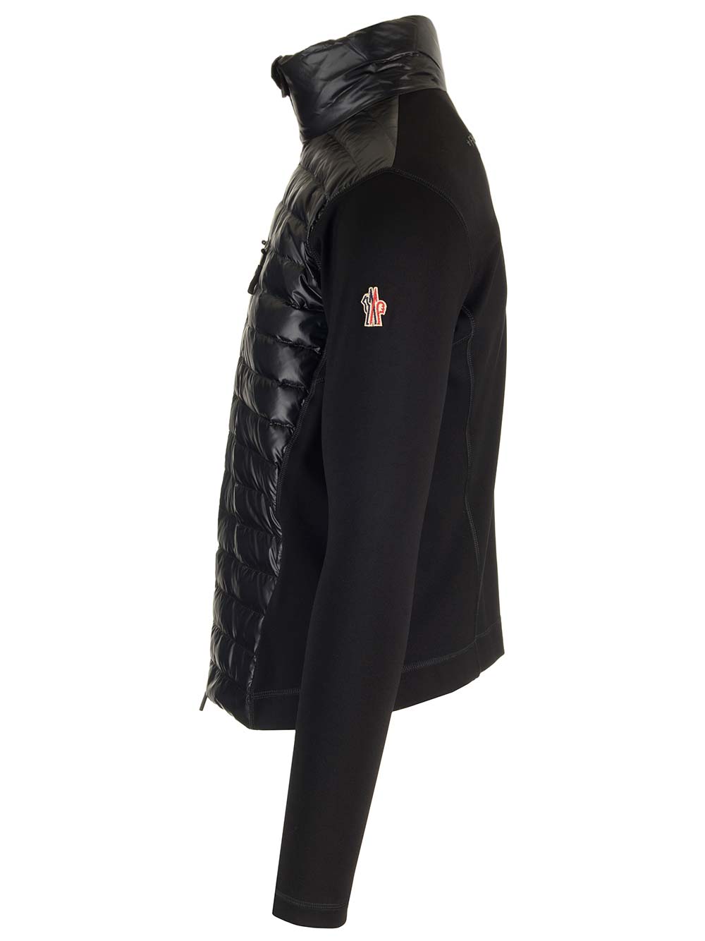 Shop Moncler Zip Up Cardigan In Black