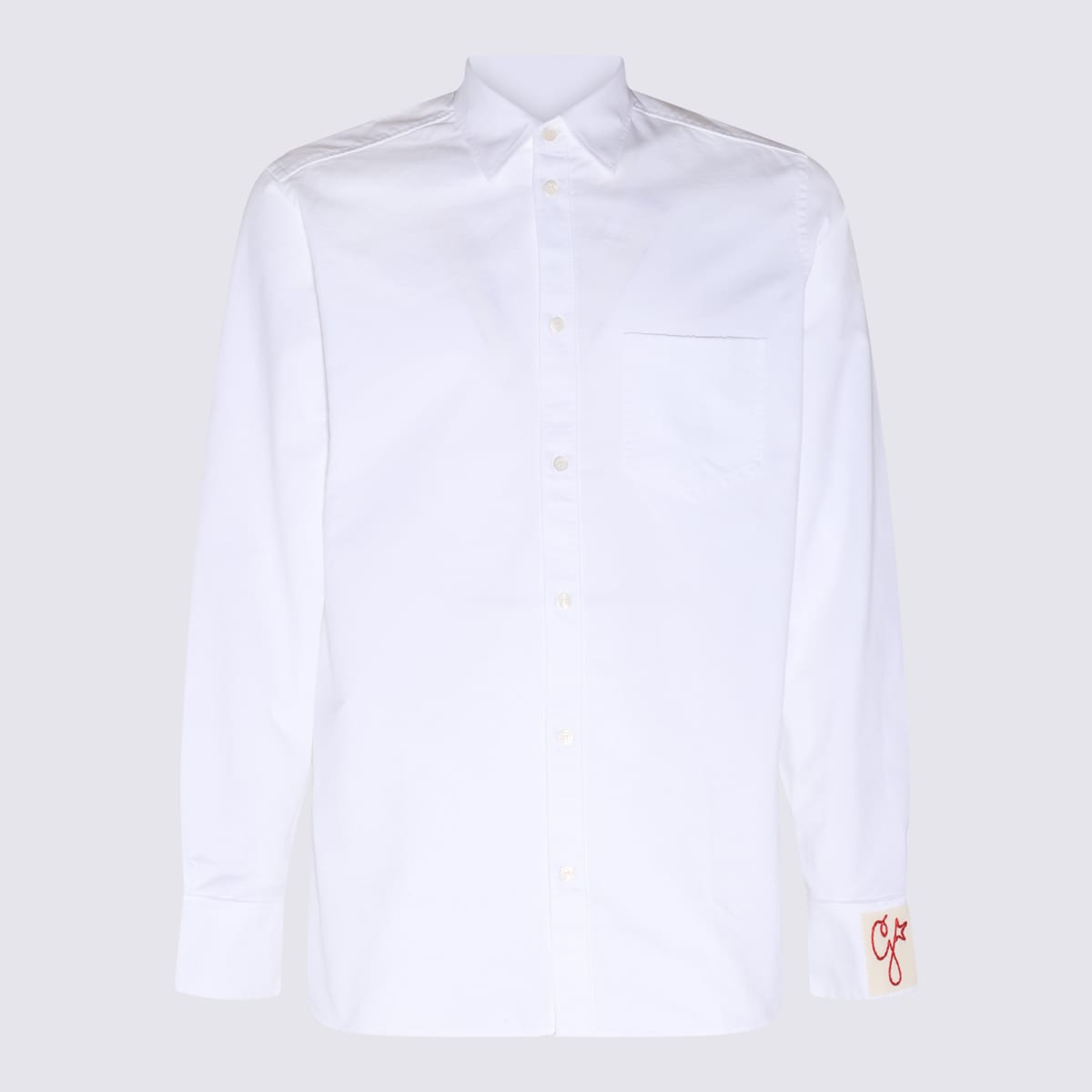 Golden Goose White And Red Cotton Oxford Shirt