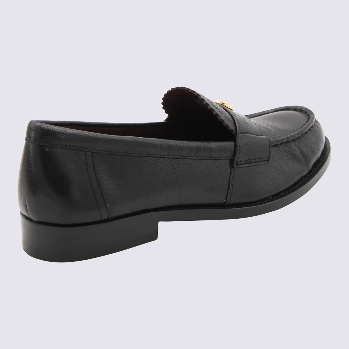 Shop Tory Burch Black Leather Perry Loafers