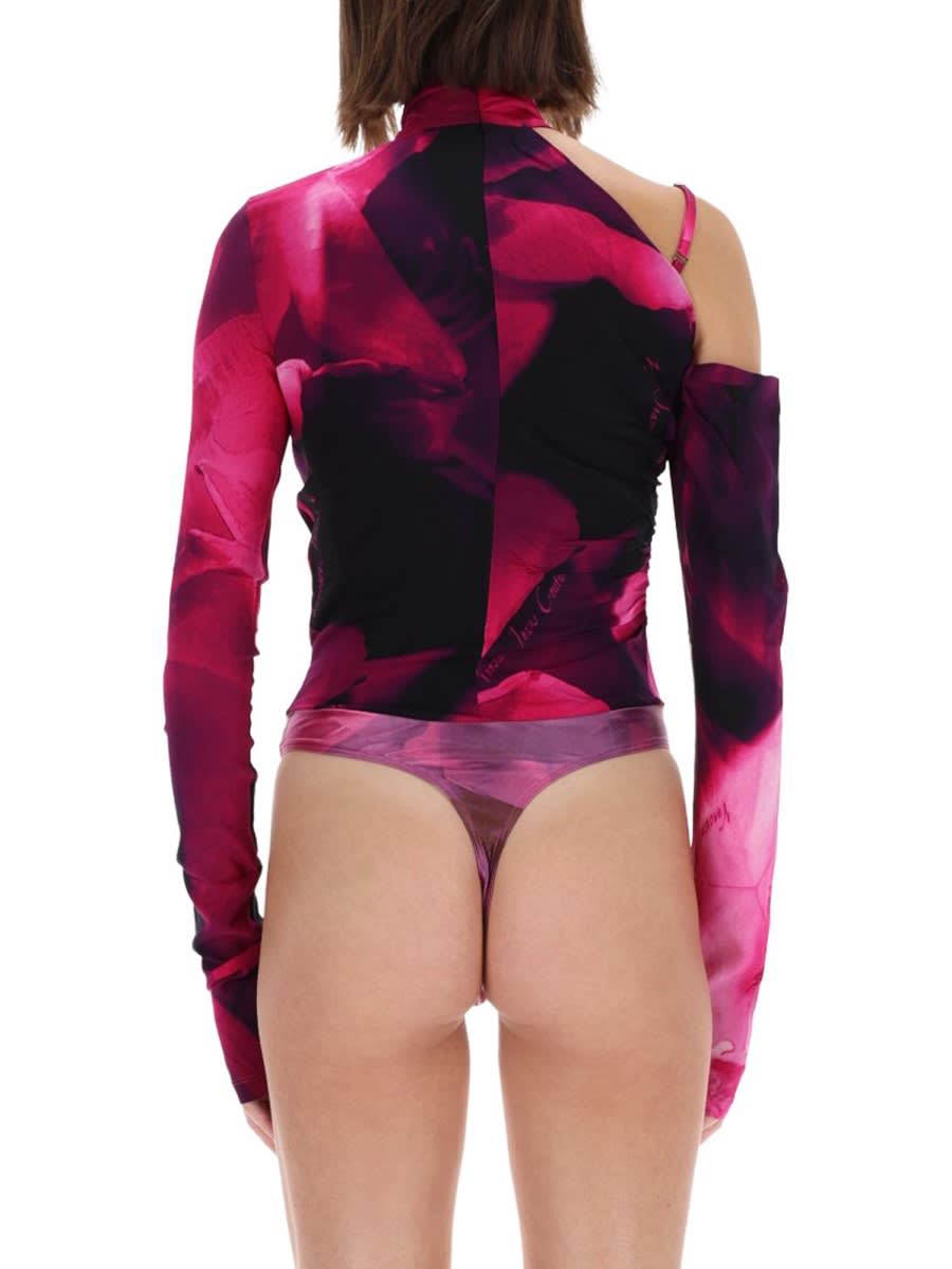 Versace Jeans Couture One-shoulder Body Top In Black