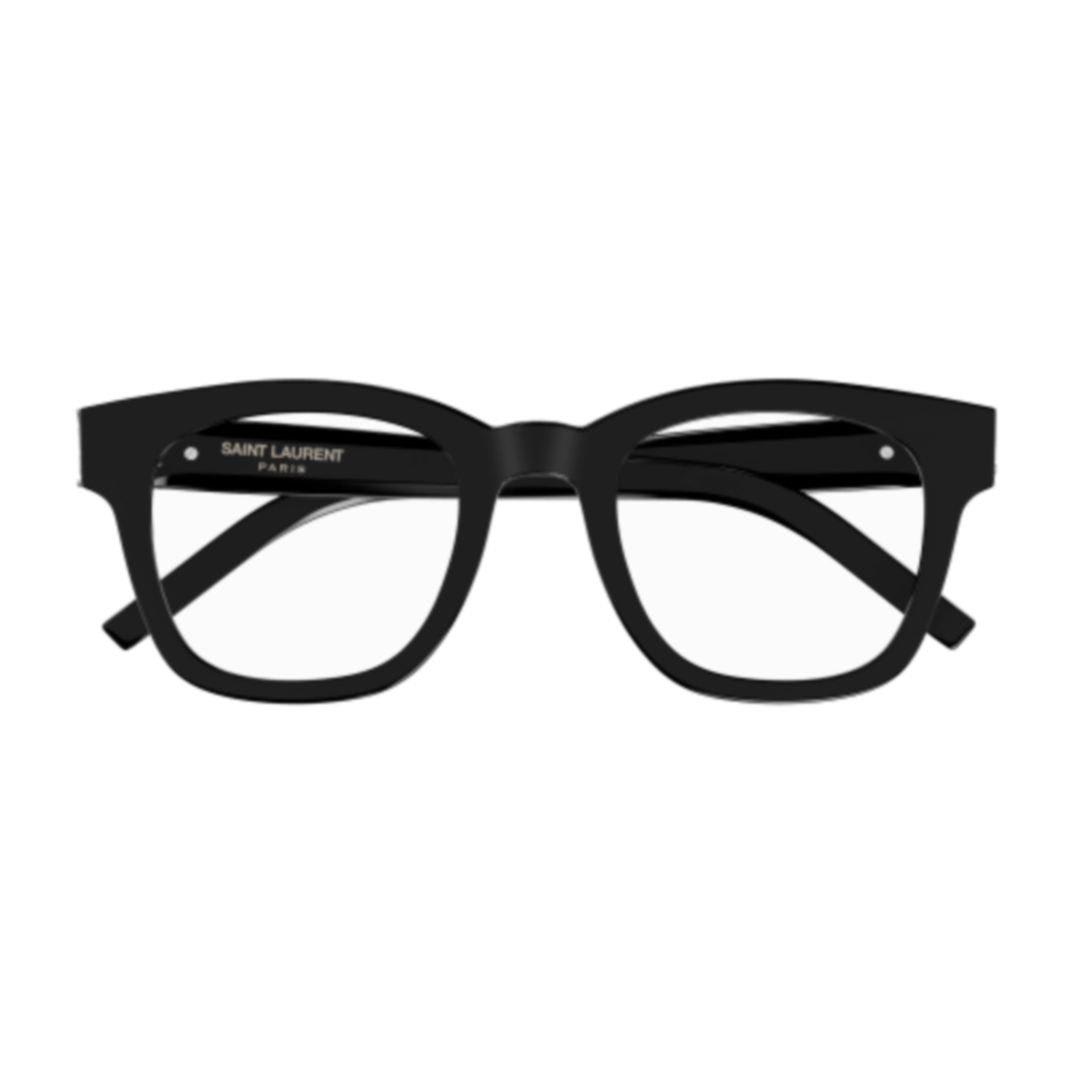 Shop Saint Laurent Square Frame Glasses In 001 Black Black Transpare