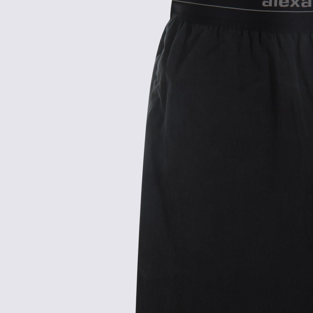 Alexander Wang Black Cotton Logo Pants In Black