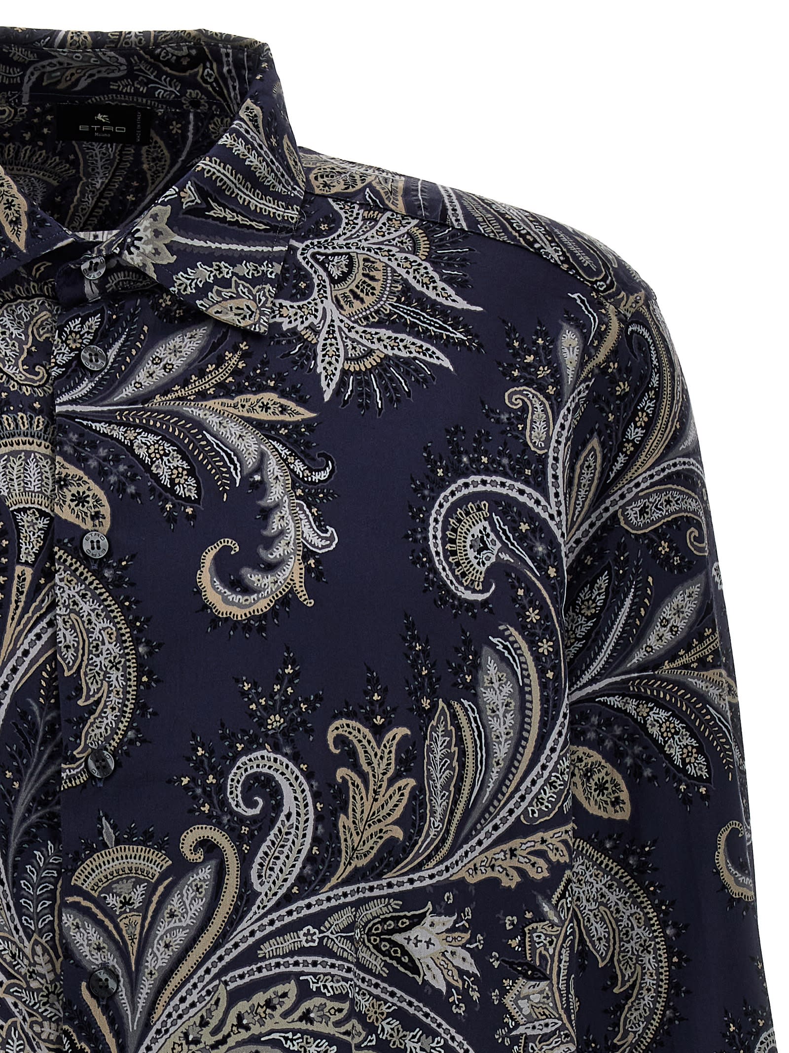 Shop Etro Paisley Shirt In Blue