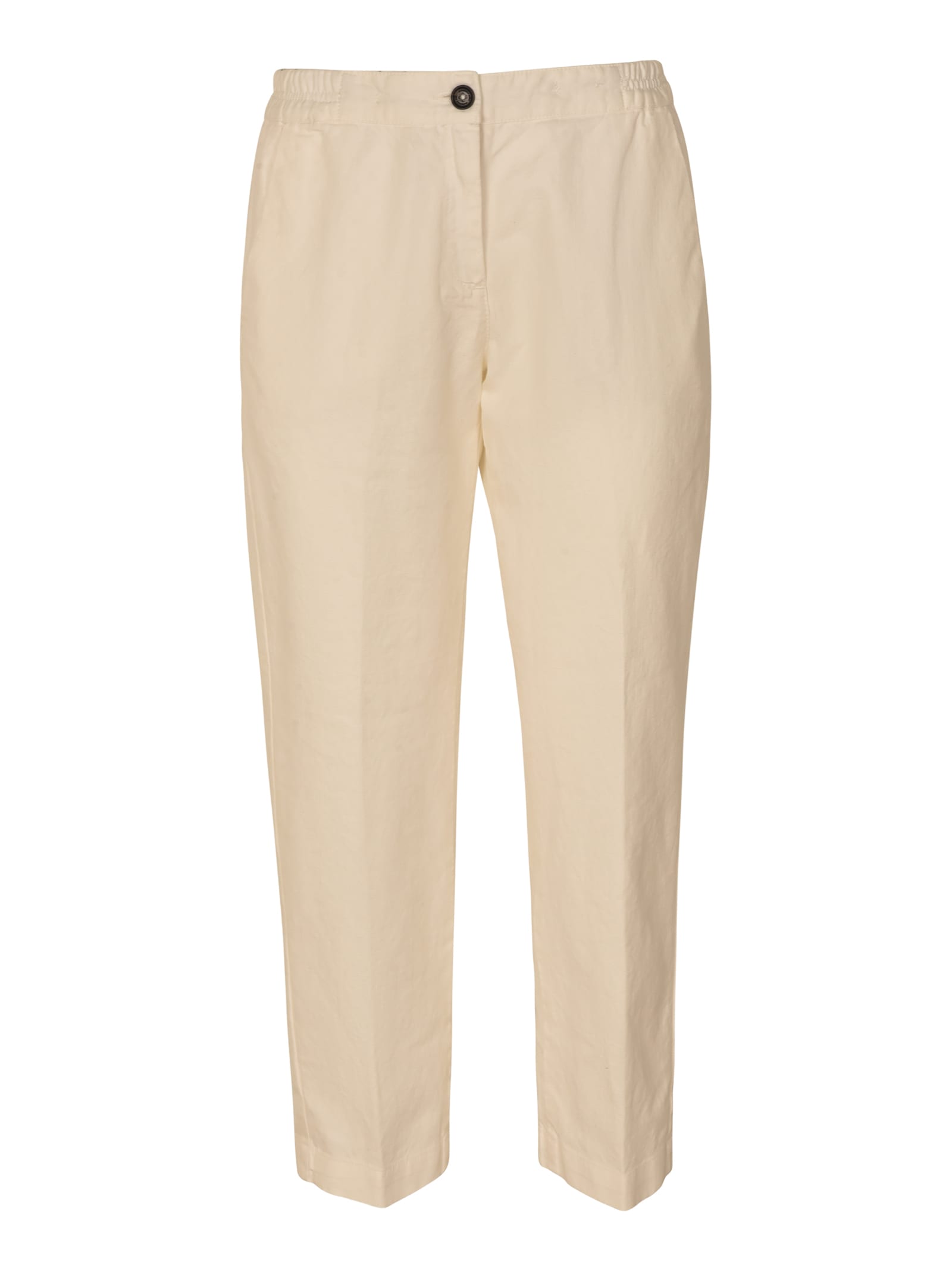 Massimo Alba Button Fitted Trousers In White