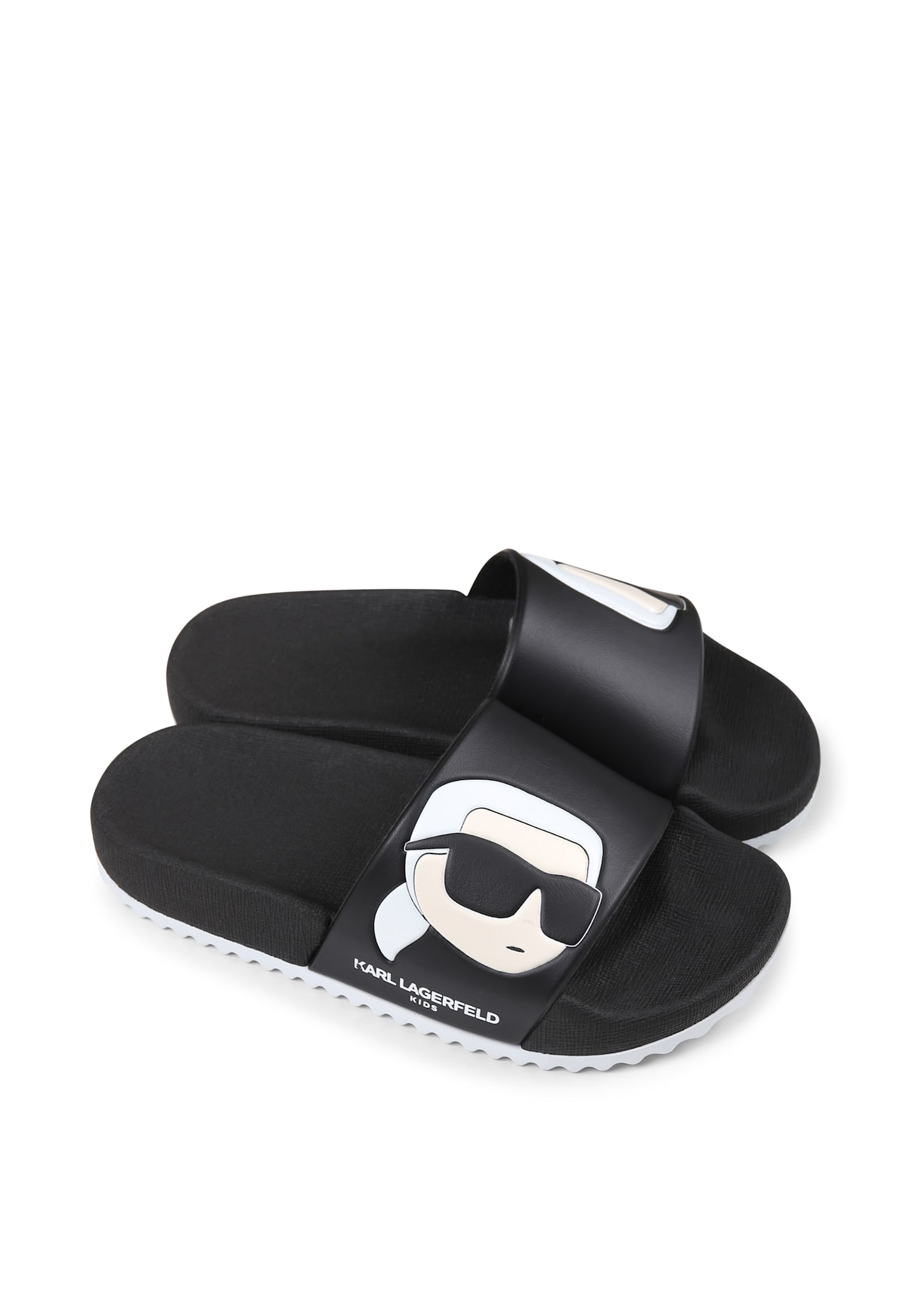 Karl Lagerfeld Black Slippers For Kids With