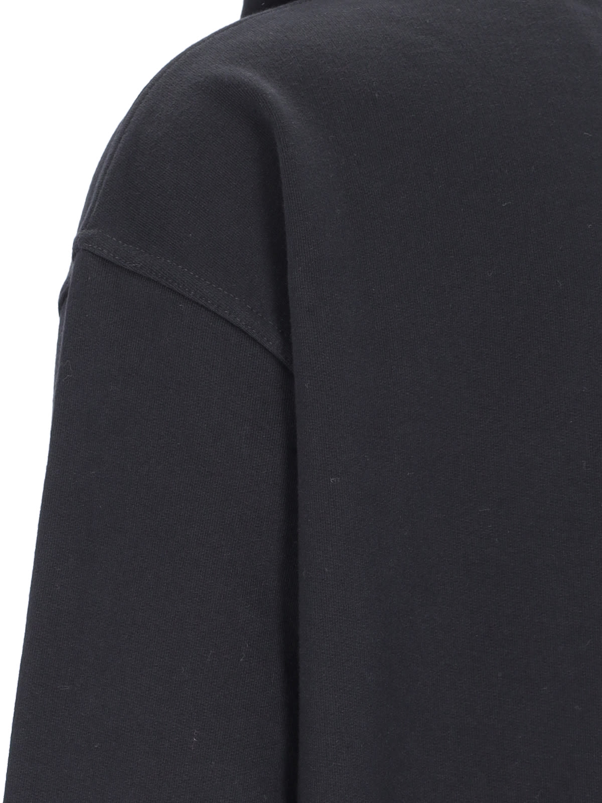 Maison Margiela Minimalist Black Hoodie With Upside-down Logo