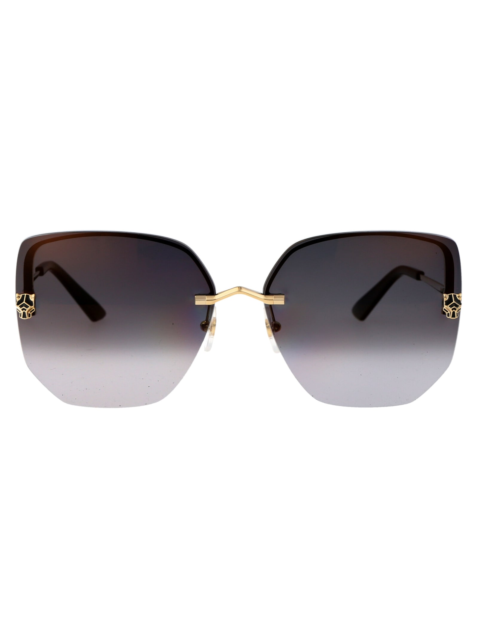 Shop Cartier Ct0432s Sunglasses In 001 Gold Gold Grey