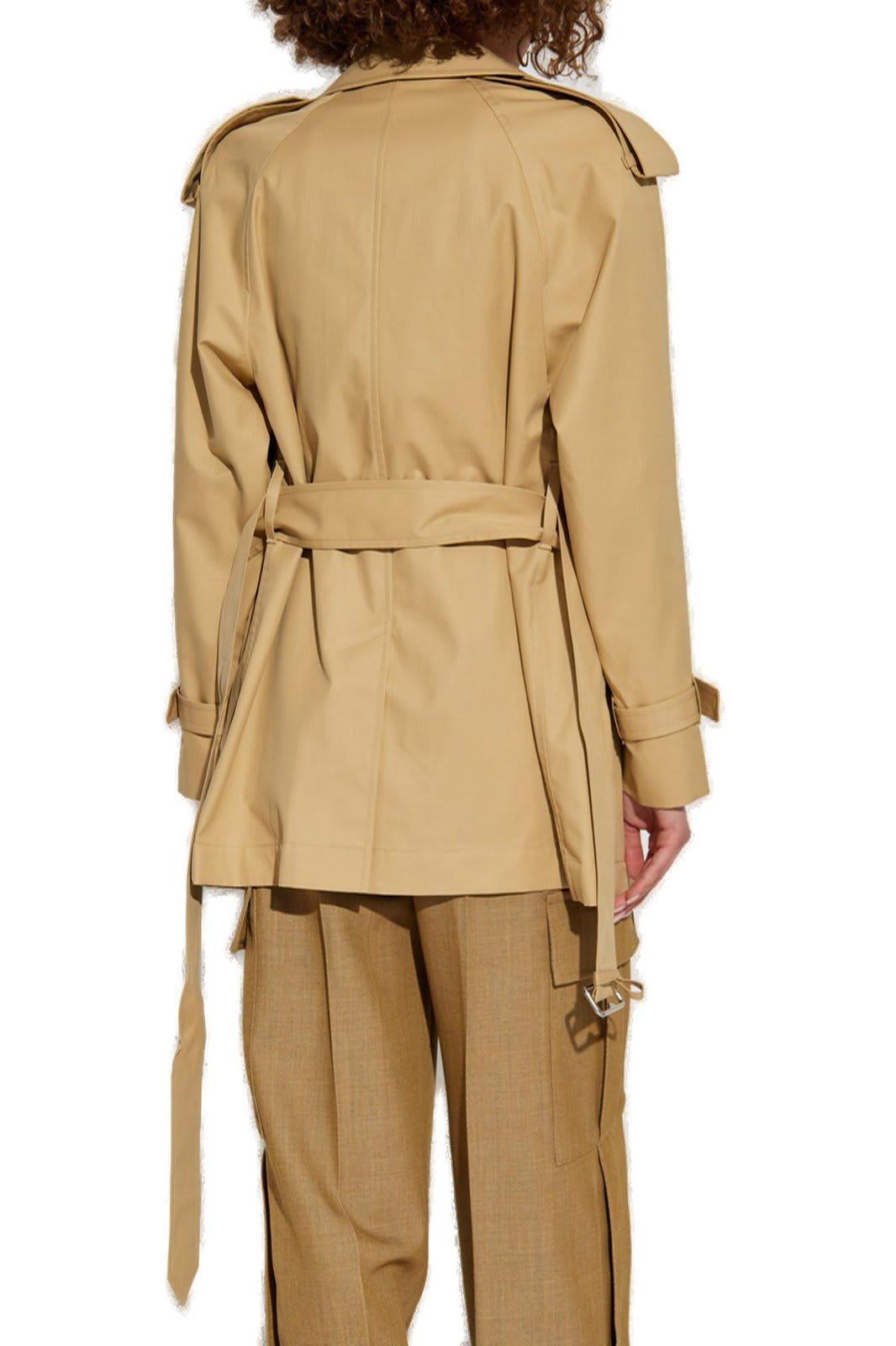 Shop Burberry Belted Waist Trench Coat In Beige