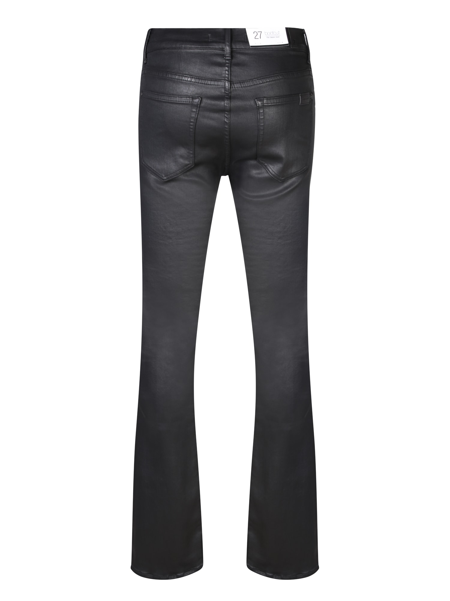 Shop 7 For All Mankind Black Coated Stretch Bootcut Jeans