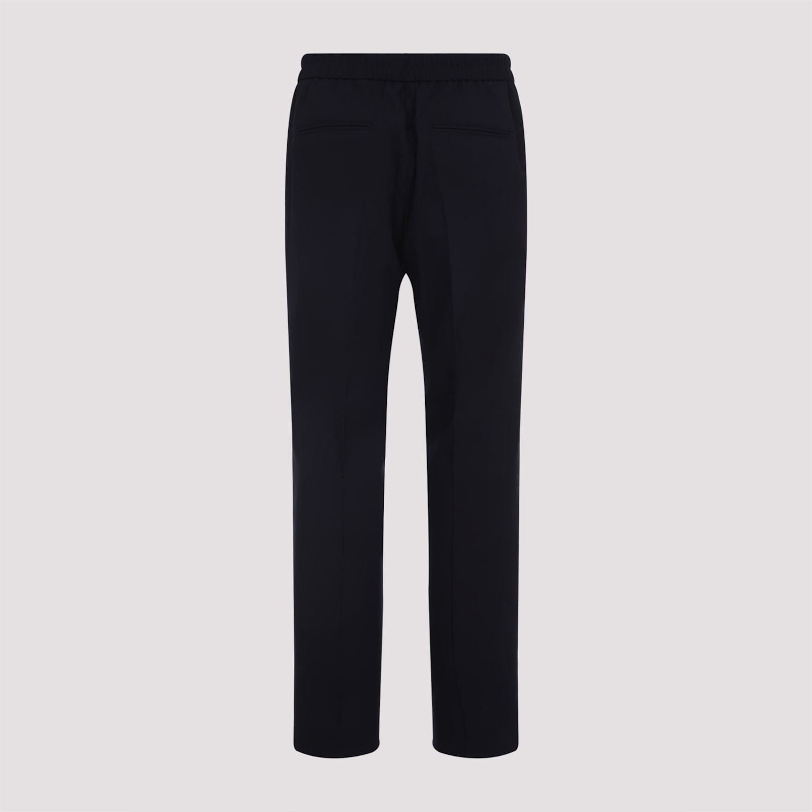 Paul Smith Elastic Waist Texturized Wool Pants In Black