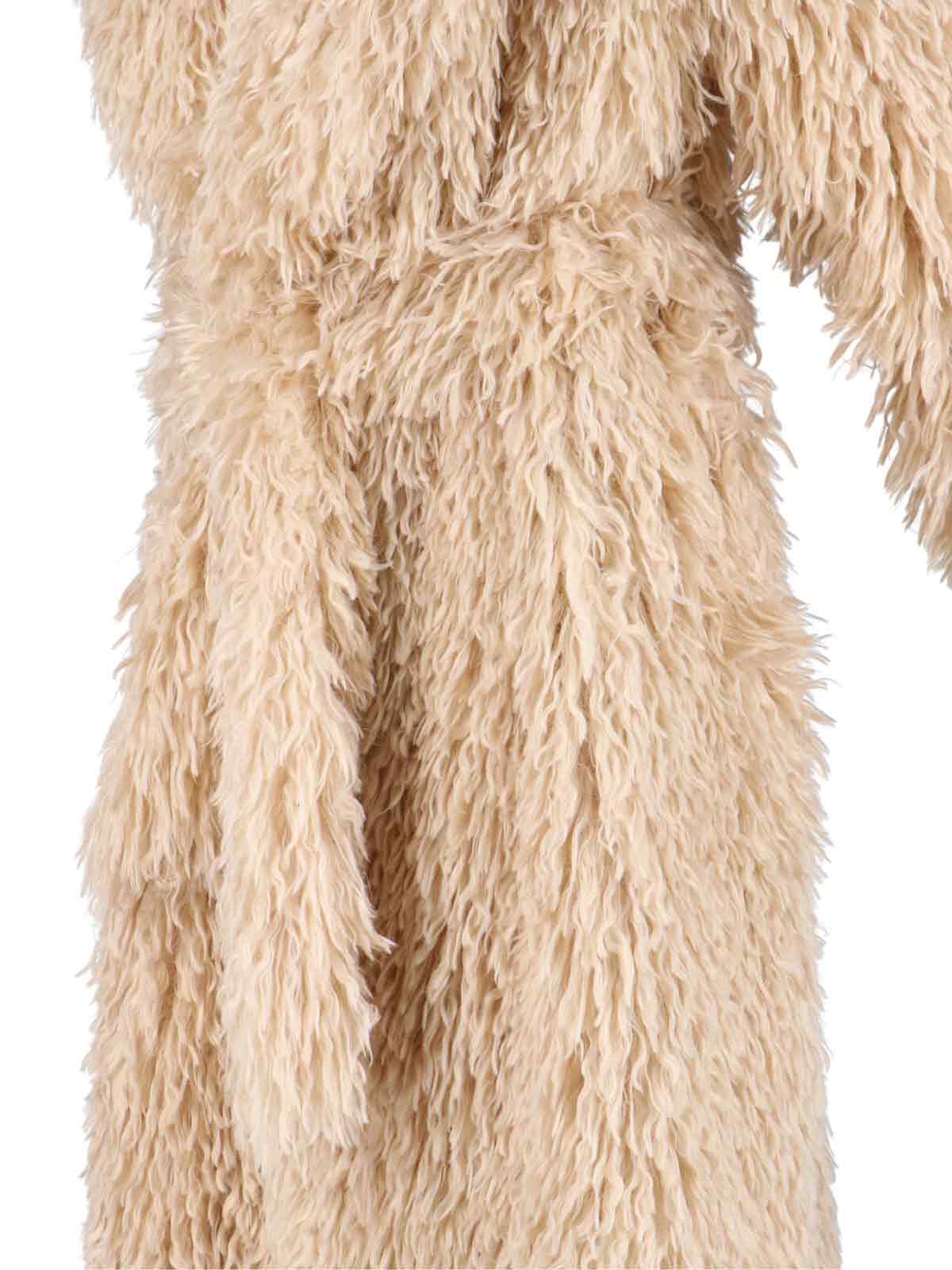 Tagliatore Waist Belted Long Length Textured Hooded Jacket In Neutral