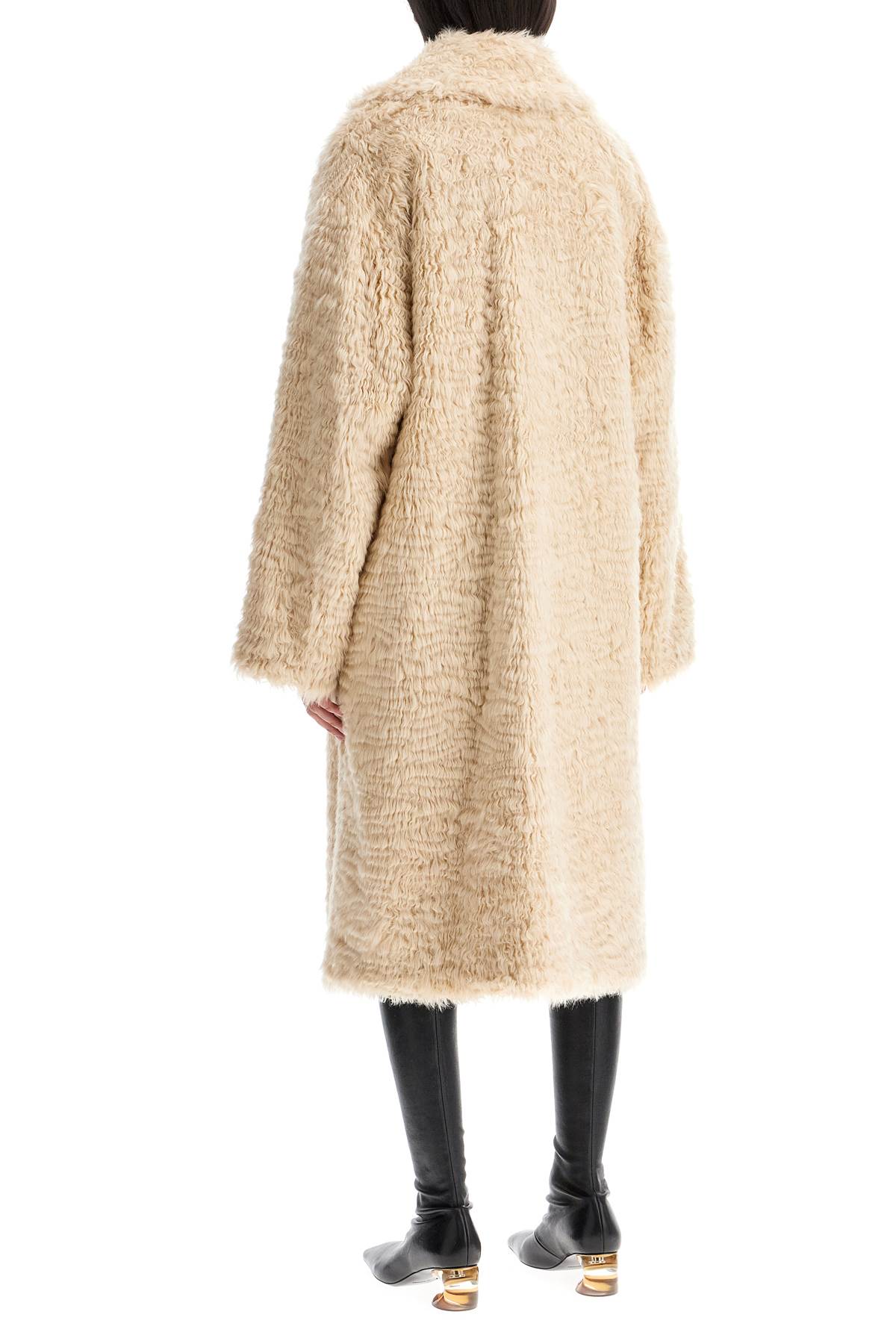 Shop Stand Studio Nicole Faux Fur Coat In Cream (beige)