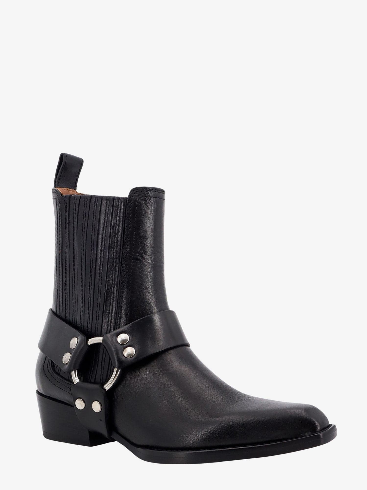 Paris Texas Helena Shiny Vintage Leather Ankle Boots In Black