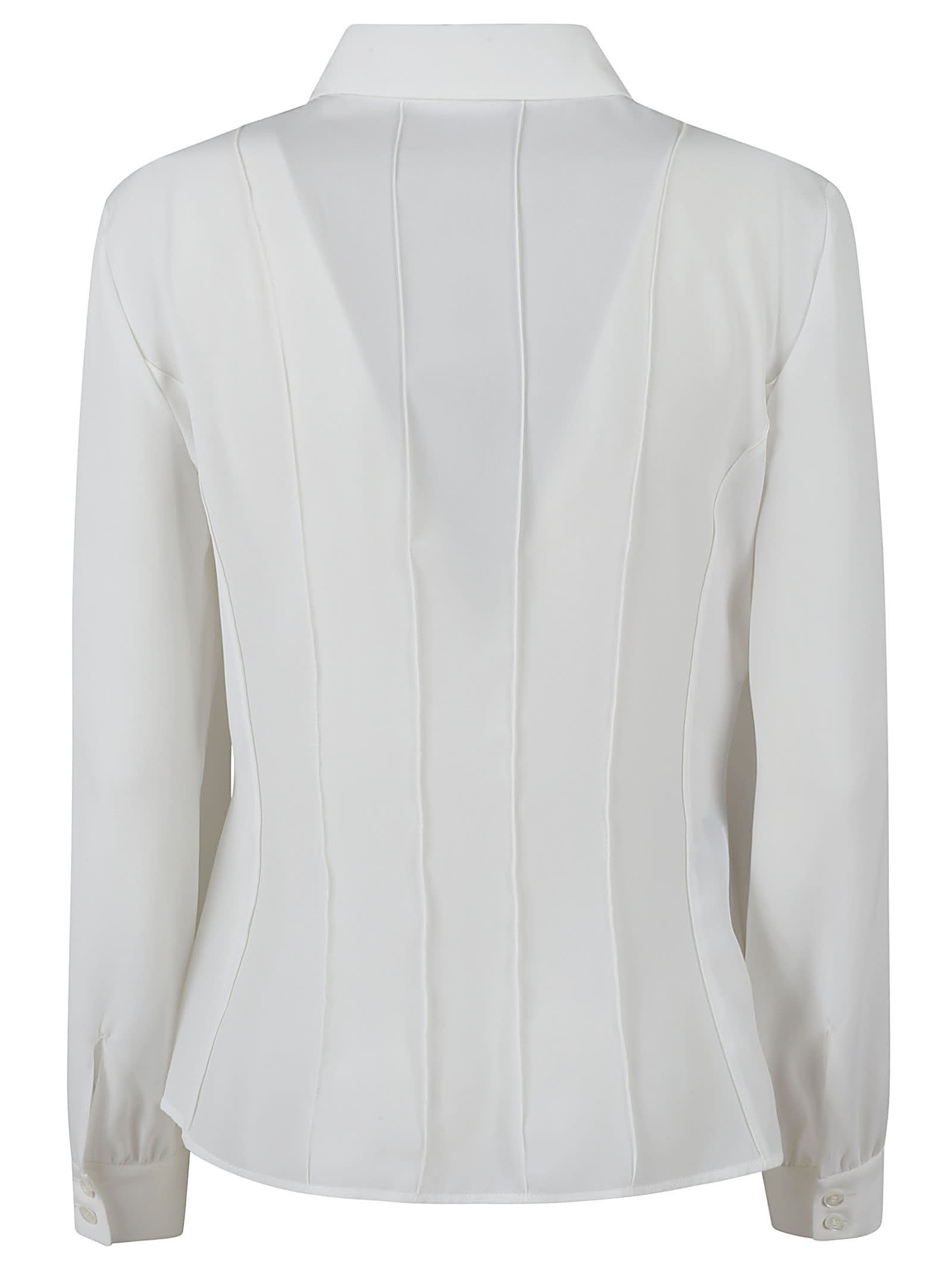 Shop Boutique Moschino Pleated Shirt In White
