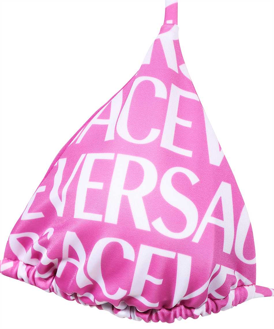 Shop Versace Triangle Bikini Top In Fuchsia