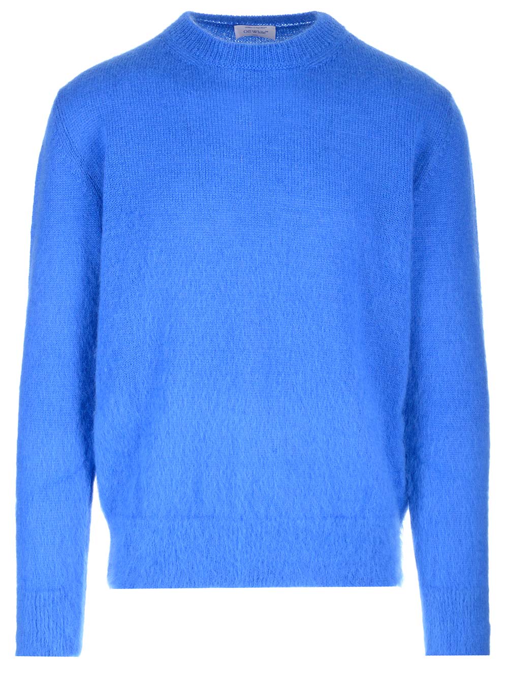 Shop Off-white Mohair Knit Sweater In Navy